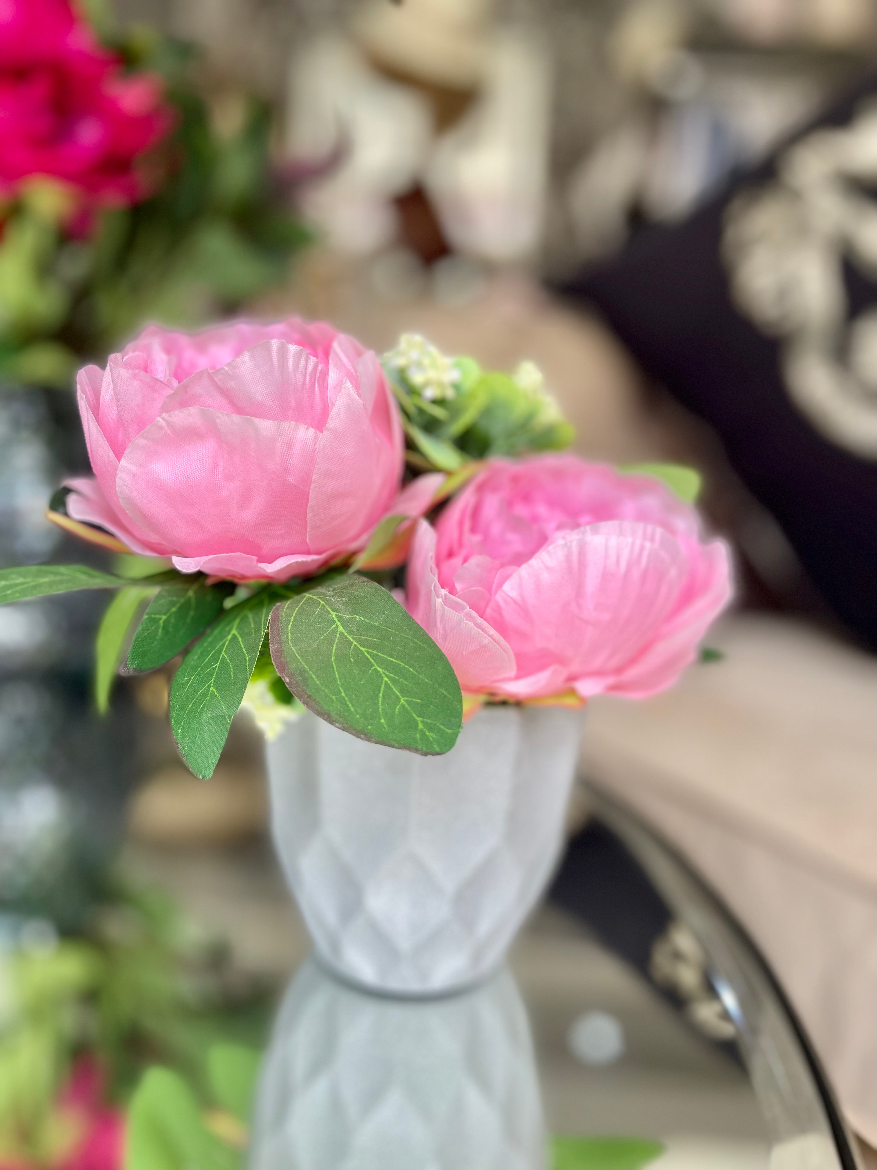 Faux Peony Small Arrangement