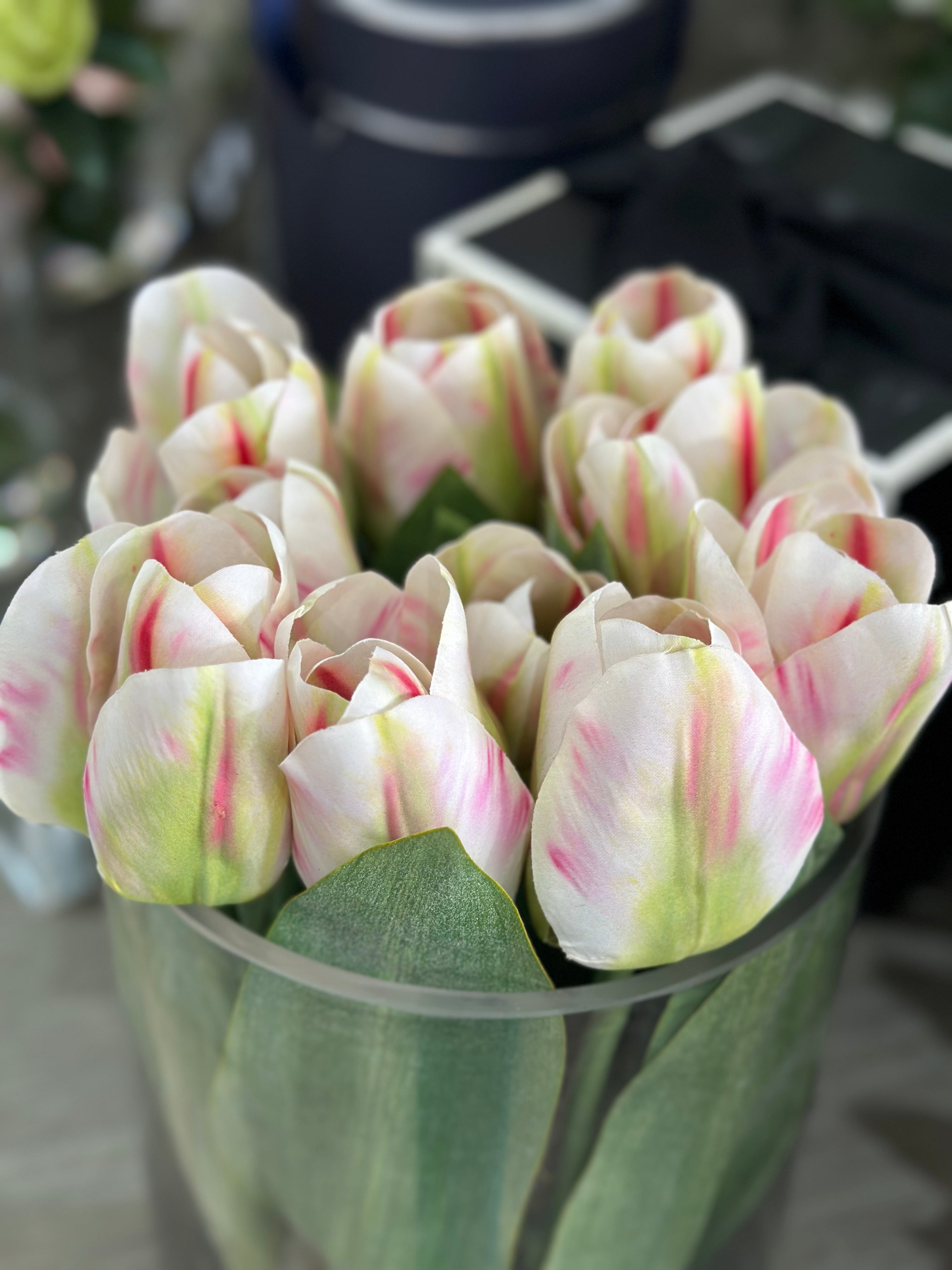 Faux cream tulip arrangement