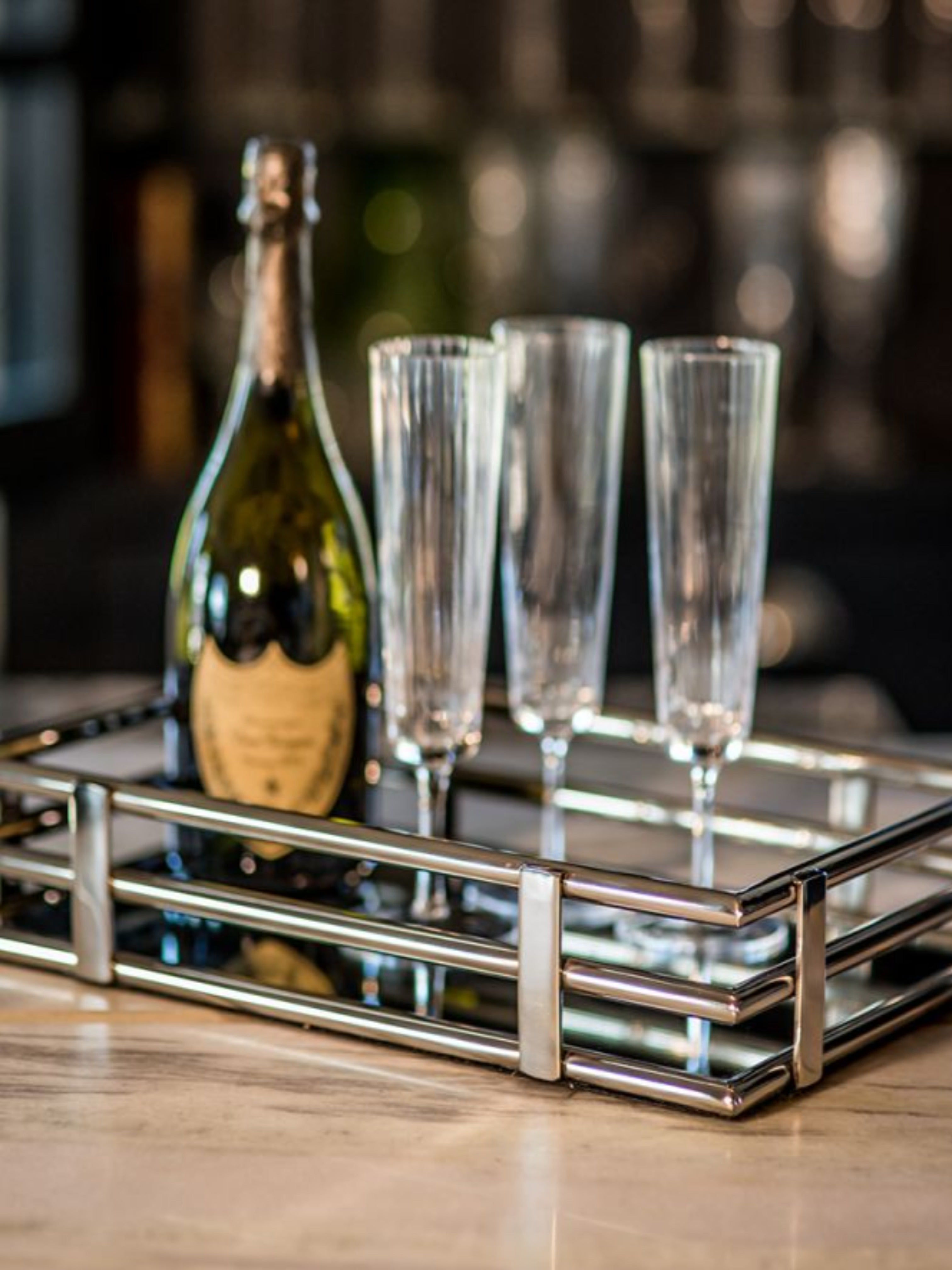 culinary concepts gatsby rectangular mirrored tray
