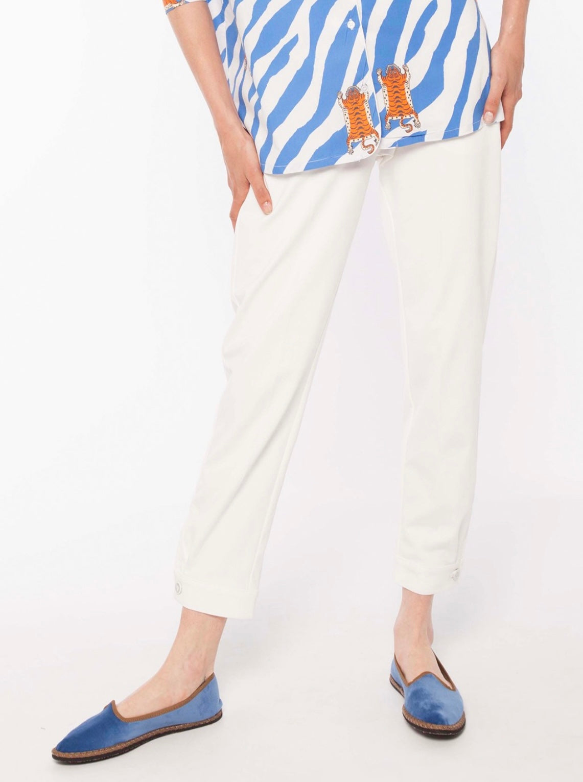 Vilagallo Chantal White Trousers