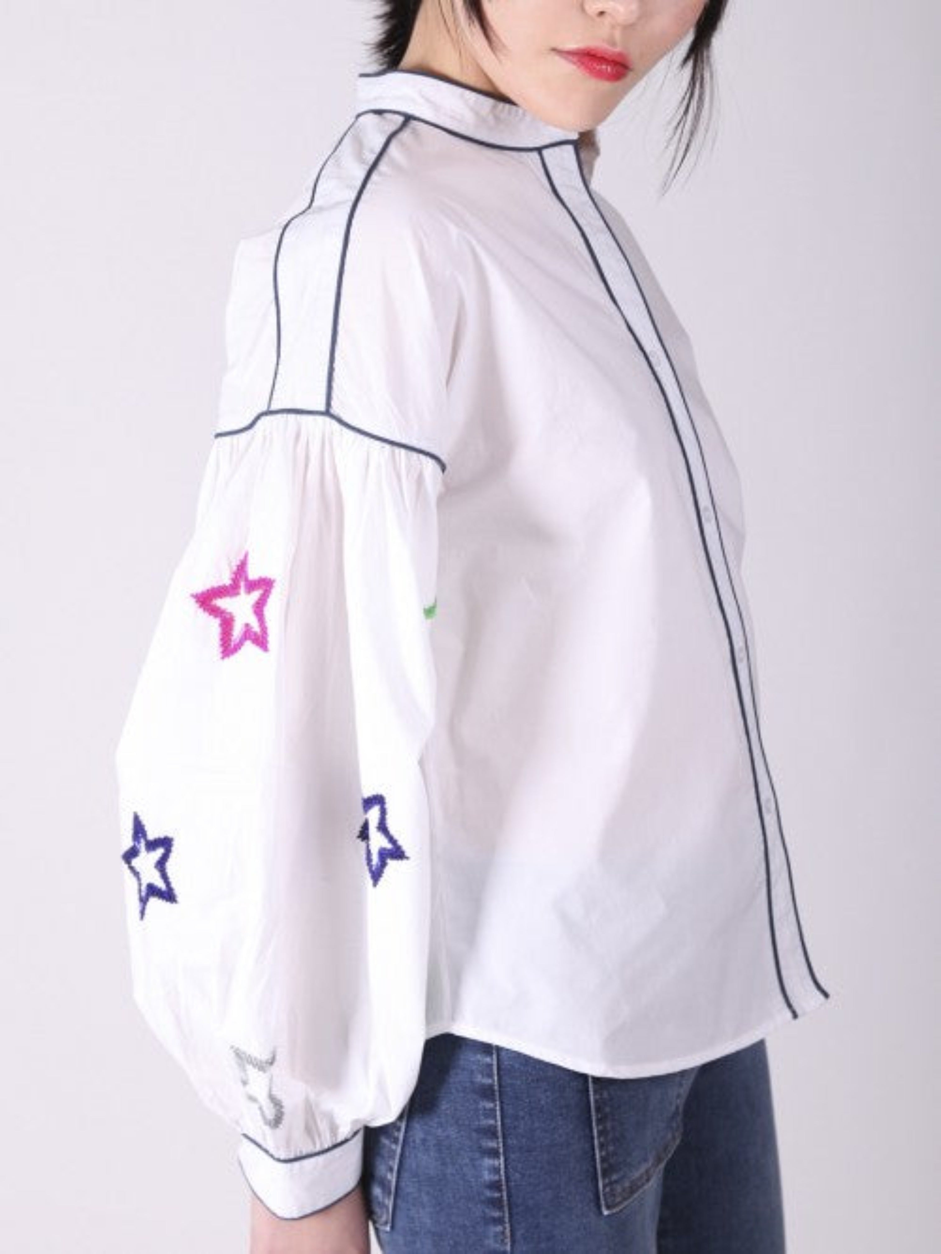 Vilagallo White Pop Stars Embellished Shirt