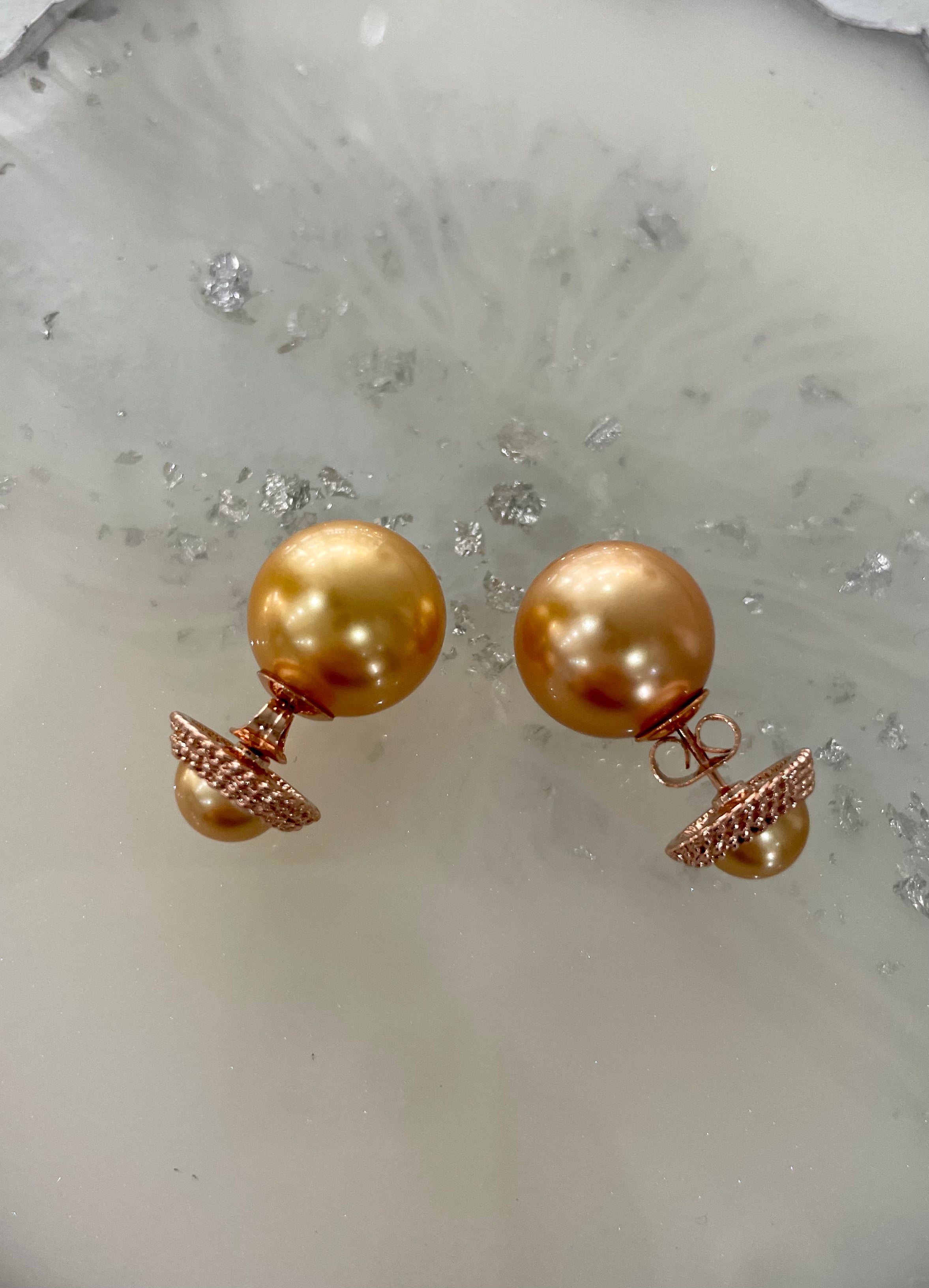 Gold Plated Statement Ball Earrings