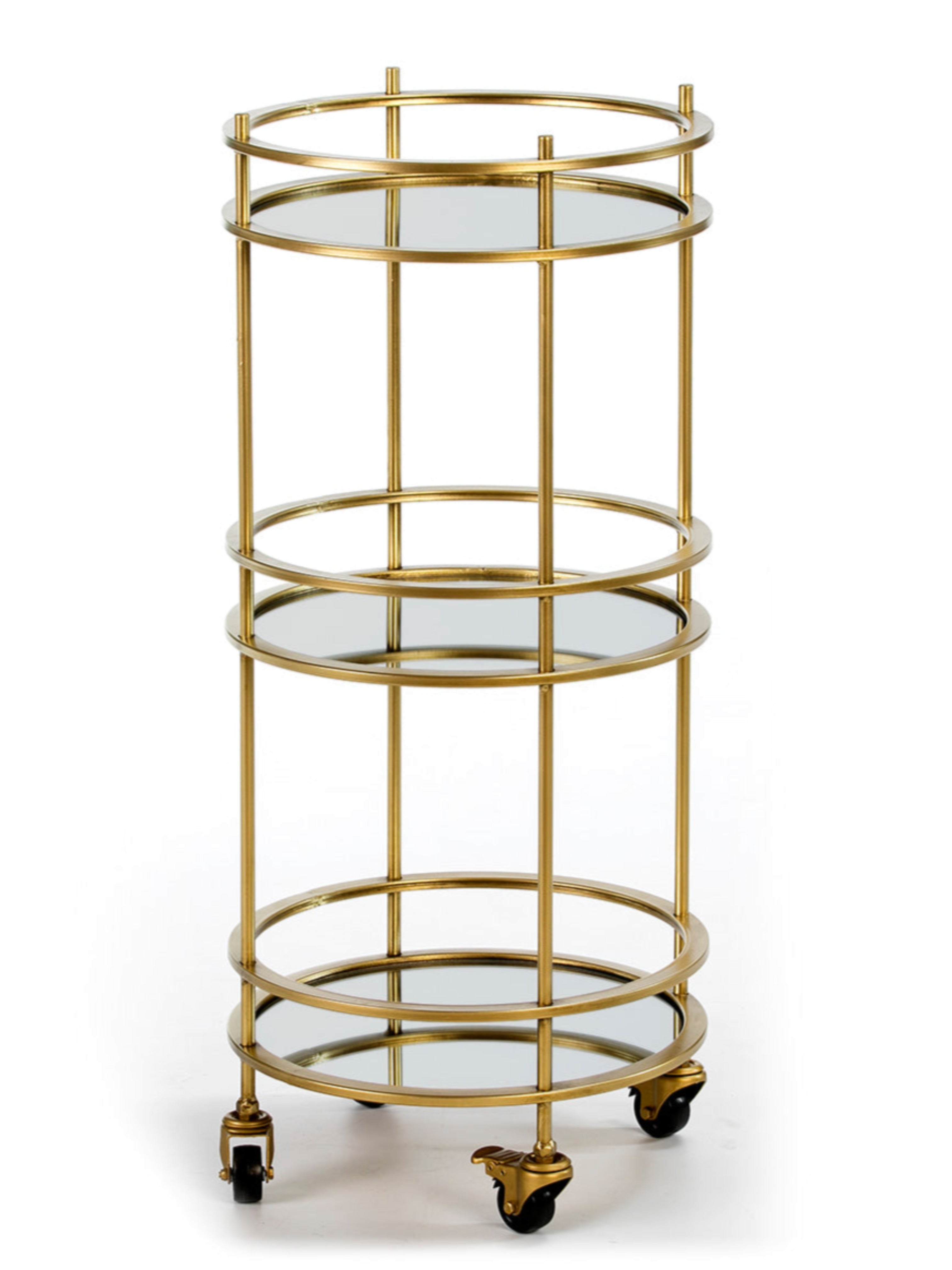 Golden Three Tier Drinks Trolley