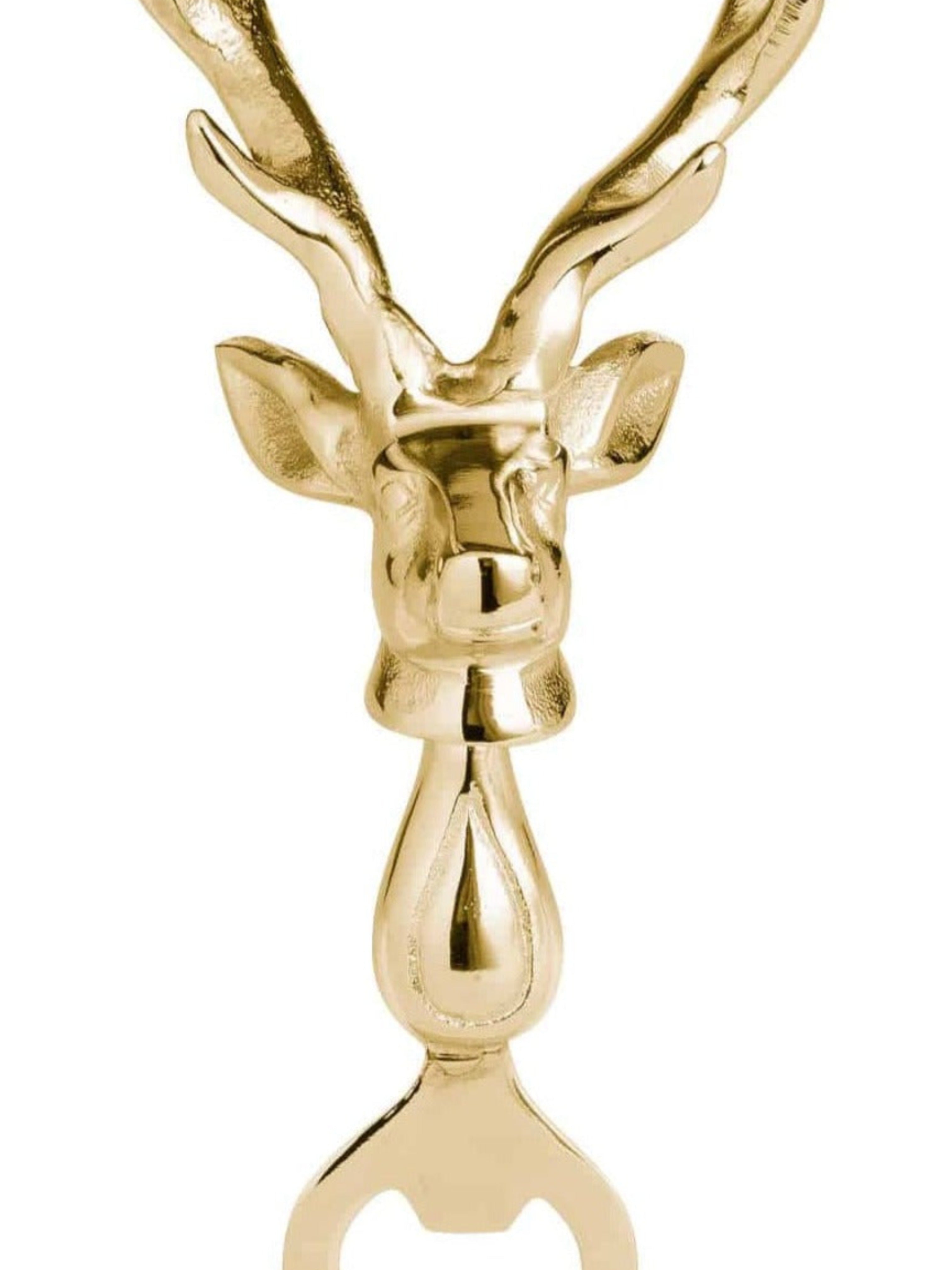 Antique Brass Stag Head Bottle Opener