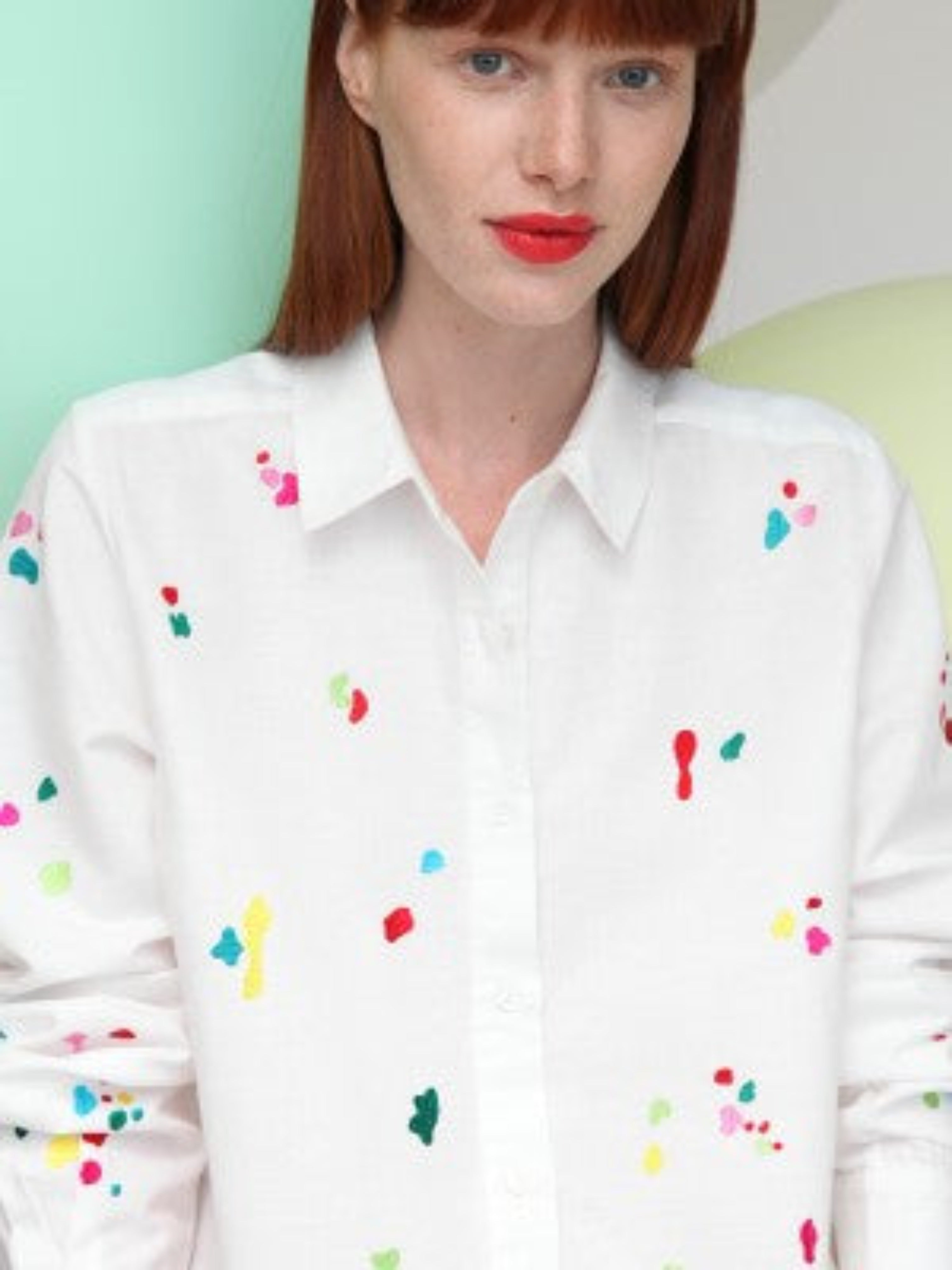 Vilagallo Poppy White Design Shirt