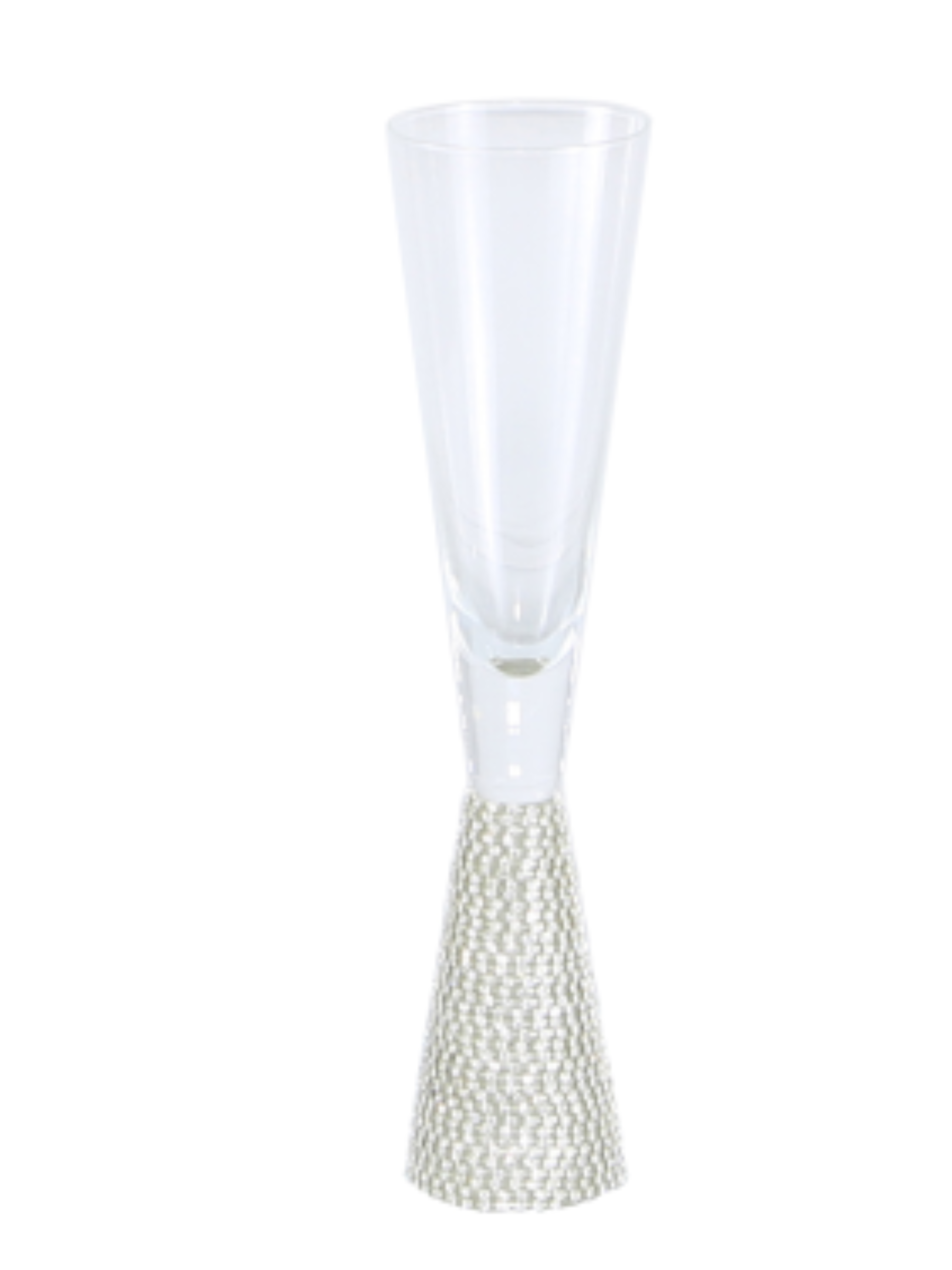 Silver Diamanté Stem Trumpet Champagne Flute