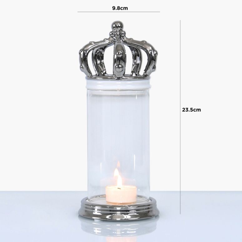 Silver Crown Candle Holder