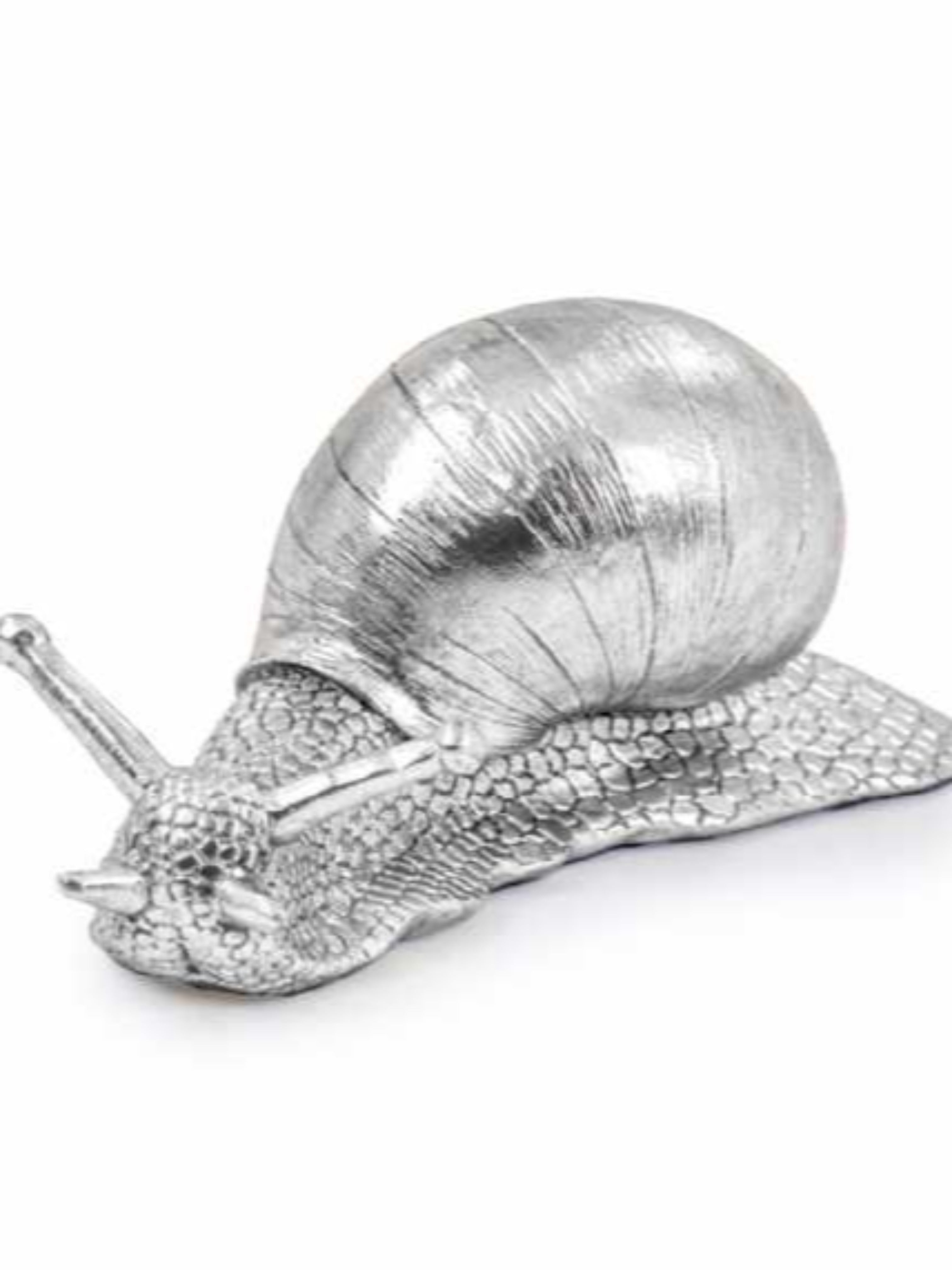 Large silver snail ornament