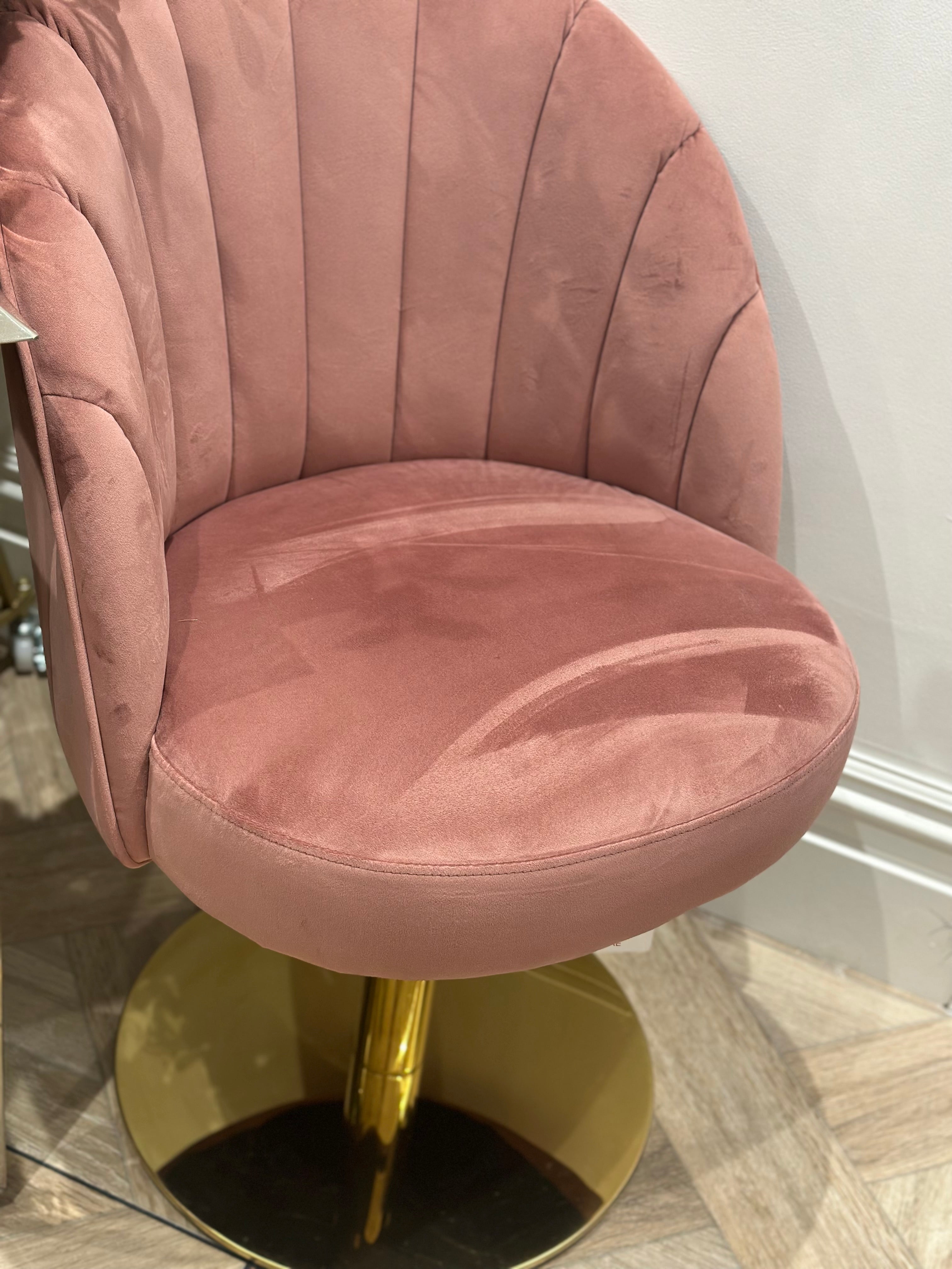 Blush Pink Velvet Swivel Chair