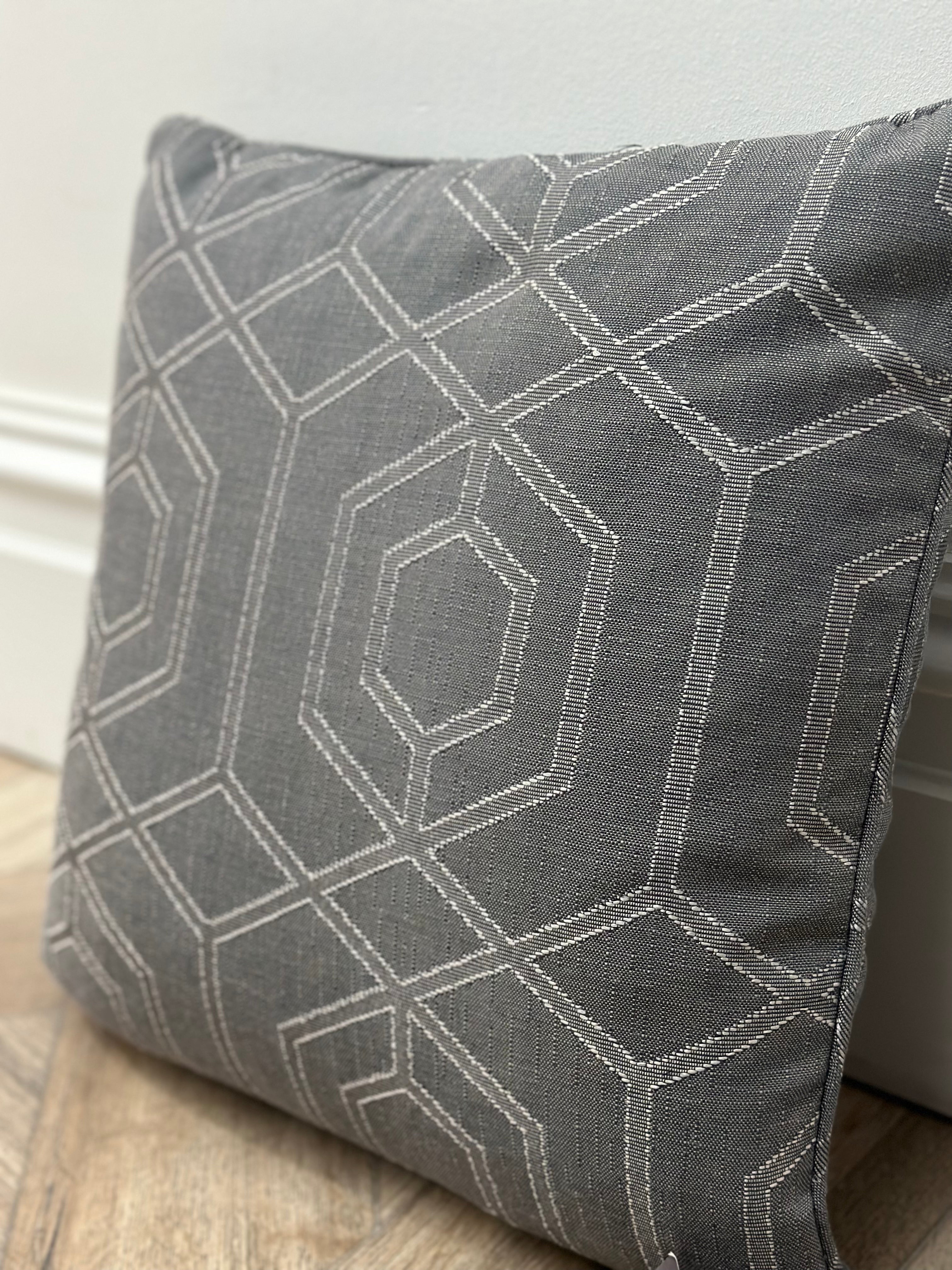 Geometric Design Graphite Cushion