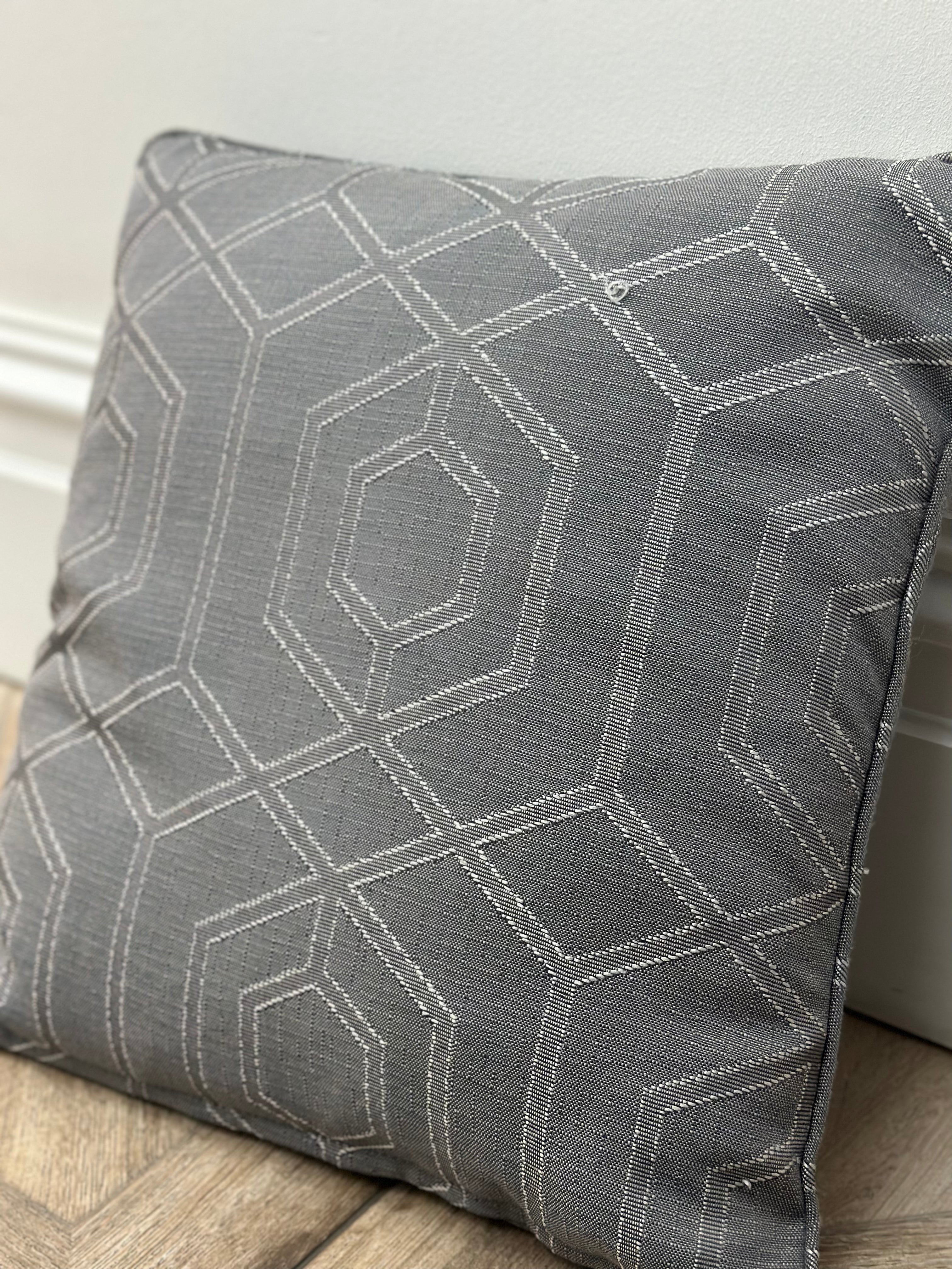 Geometric Design Graphite Cushion