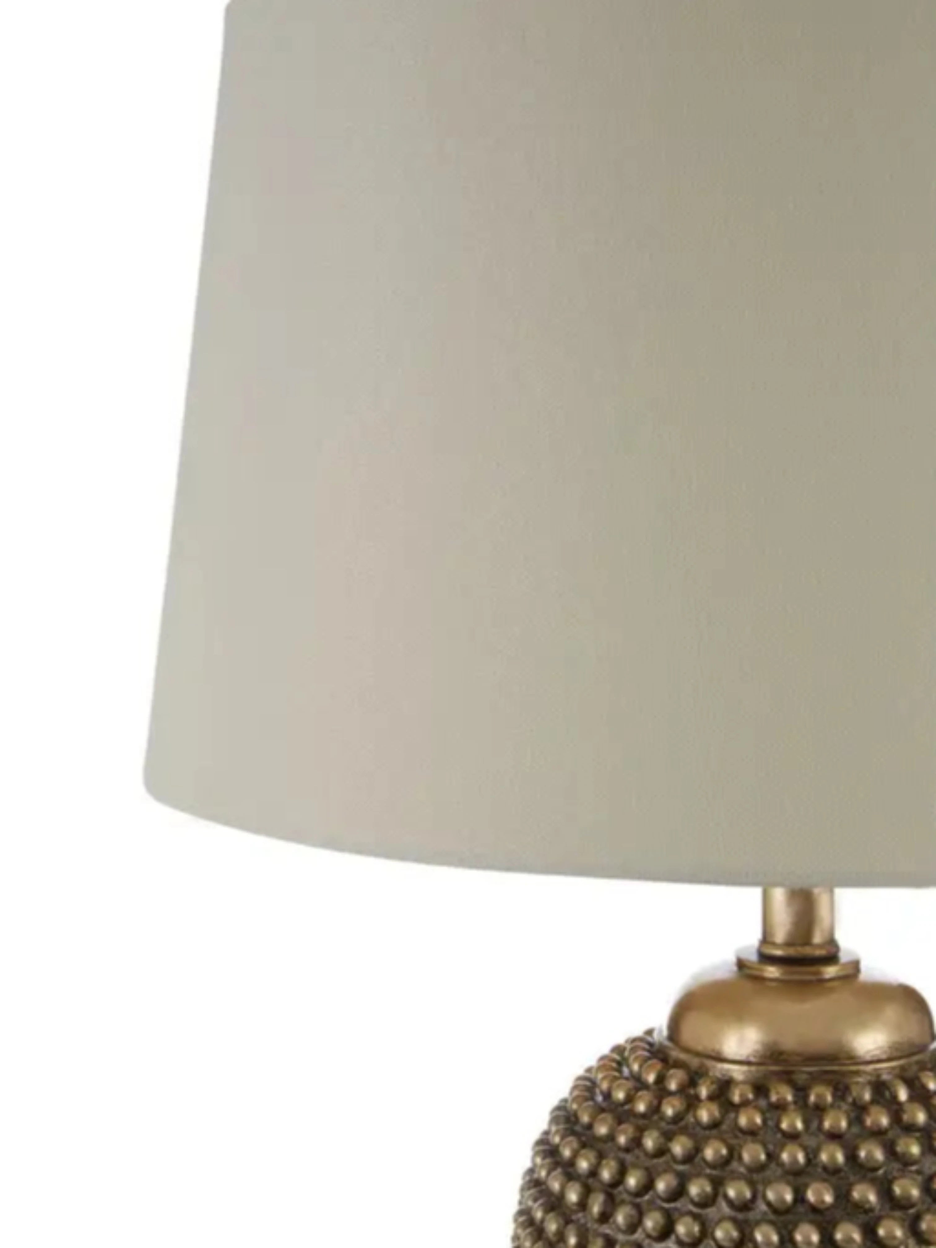 Gold Textured Ball Lamp with White Shade