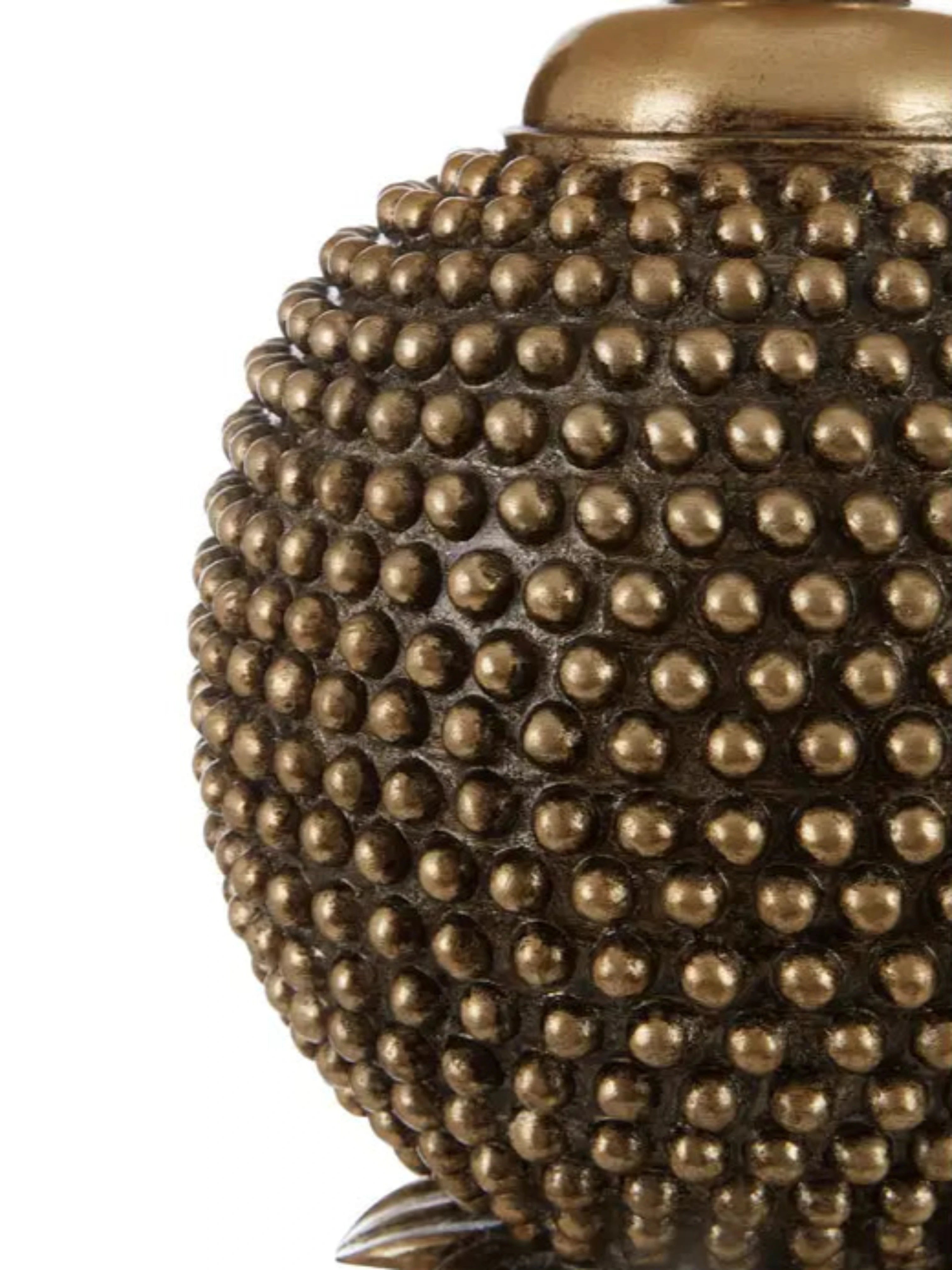Gold Textured Ball Lamp with White Shade