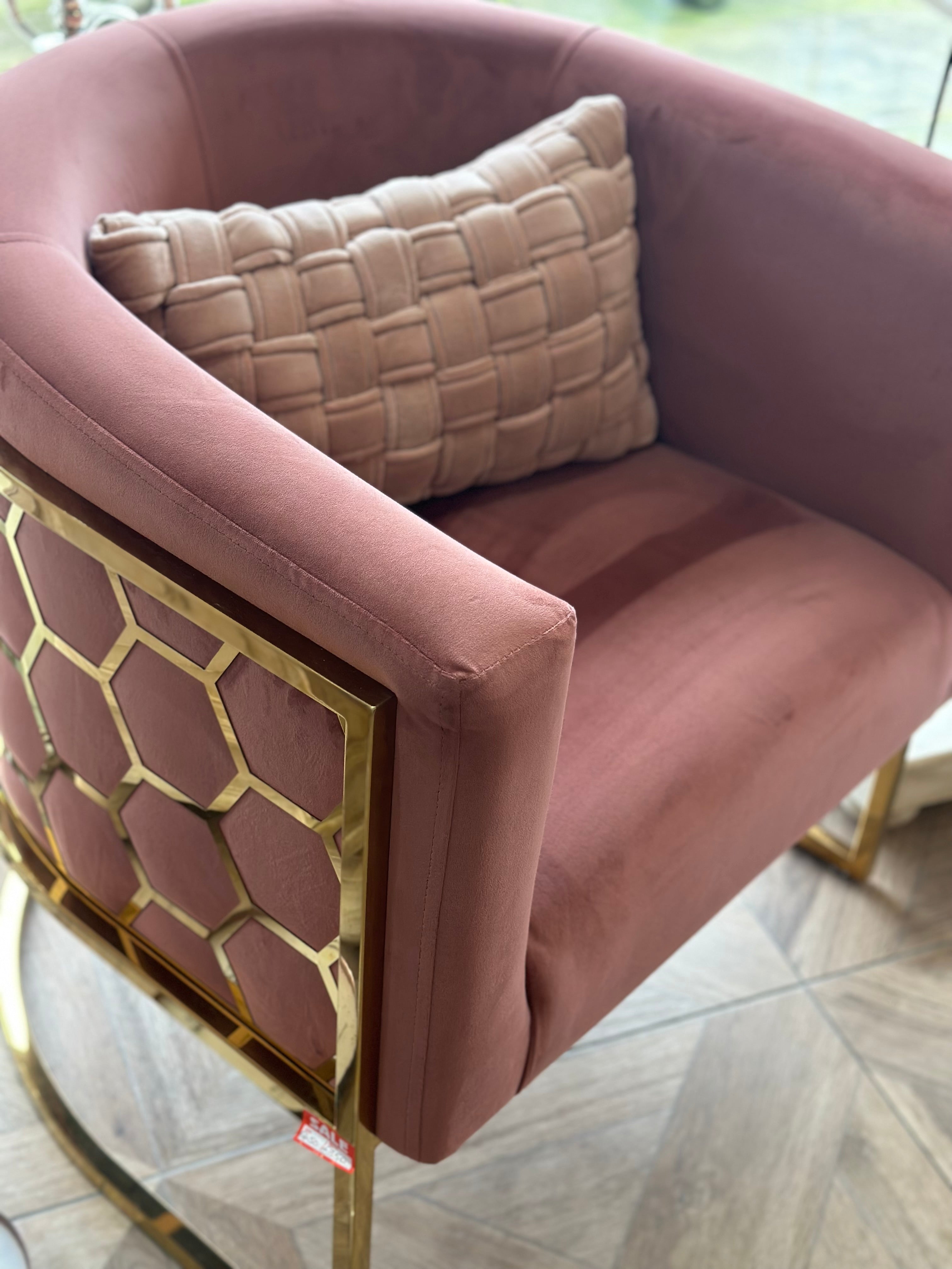 Blush Pink Velvet Chair