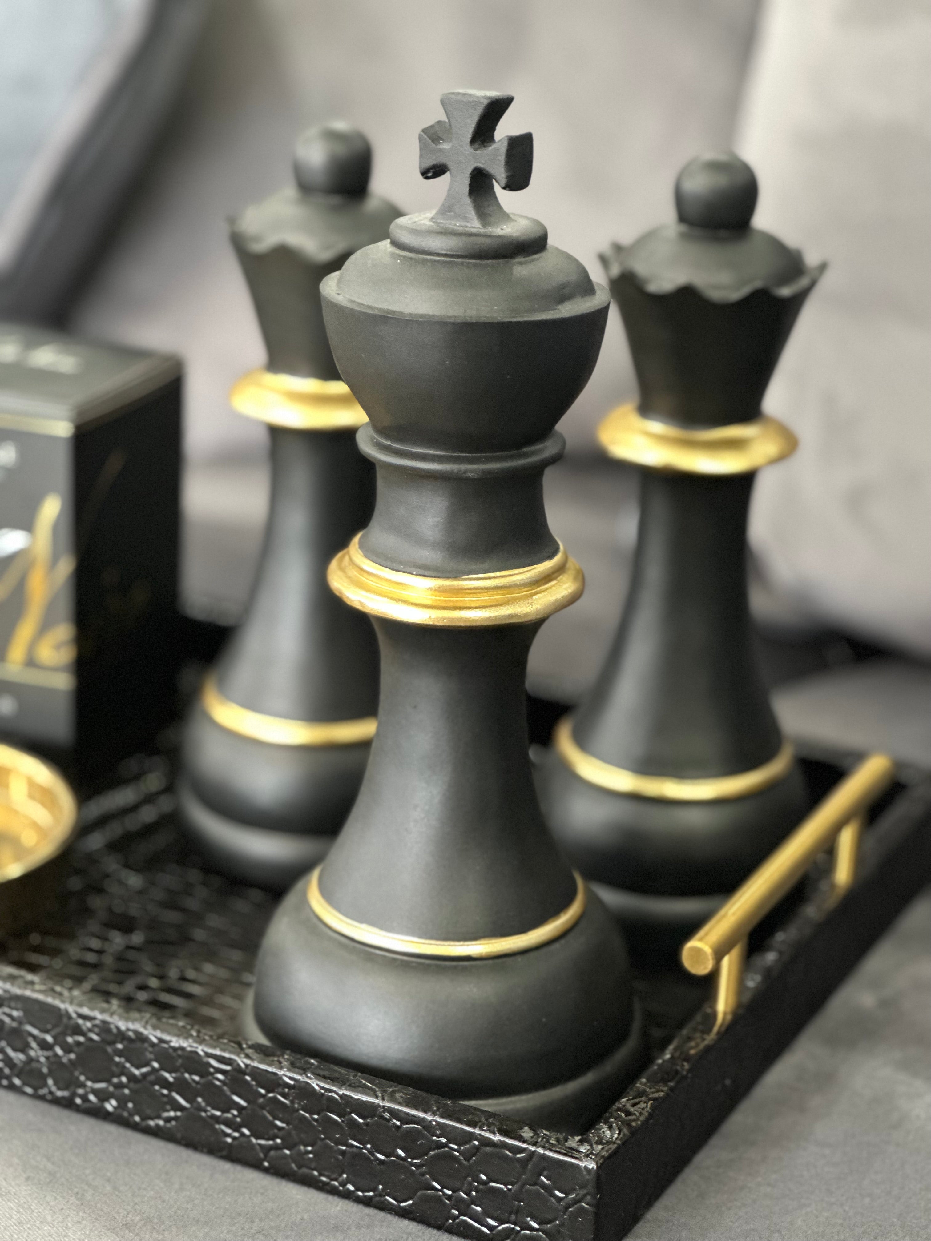 Black and Gold King Chess Piece Ornament