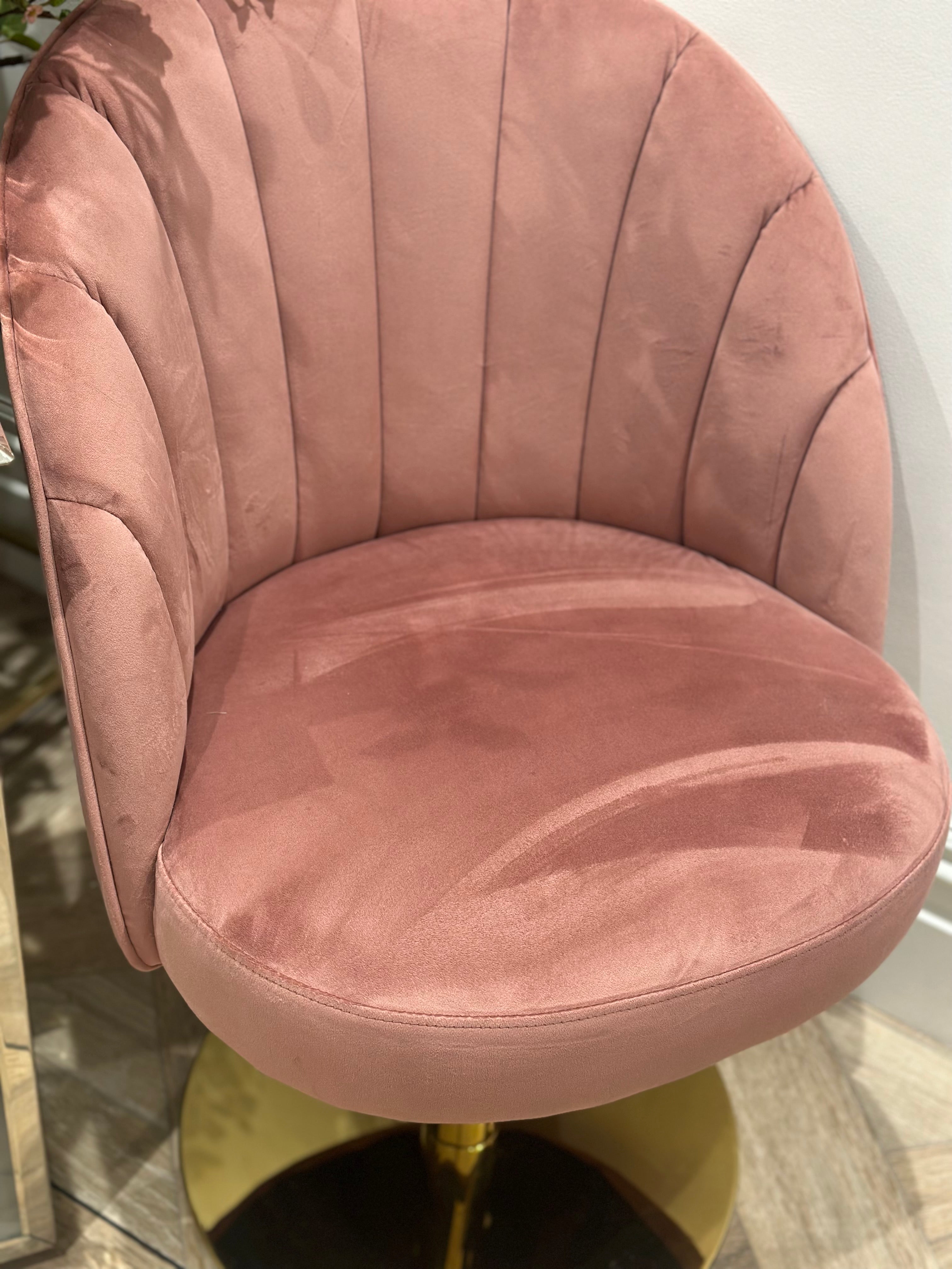Blush Pink Velvet Swivel Chair