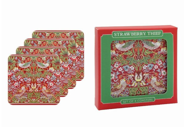 William Morris Set of Four Strawberry Thief Coasters