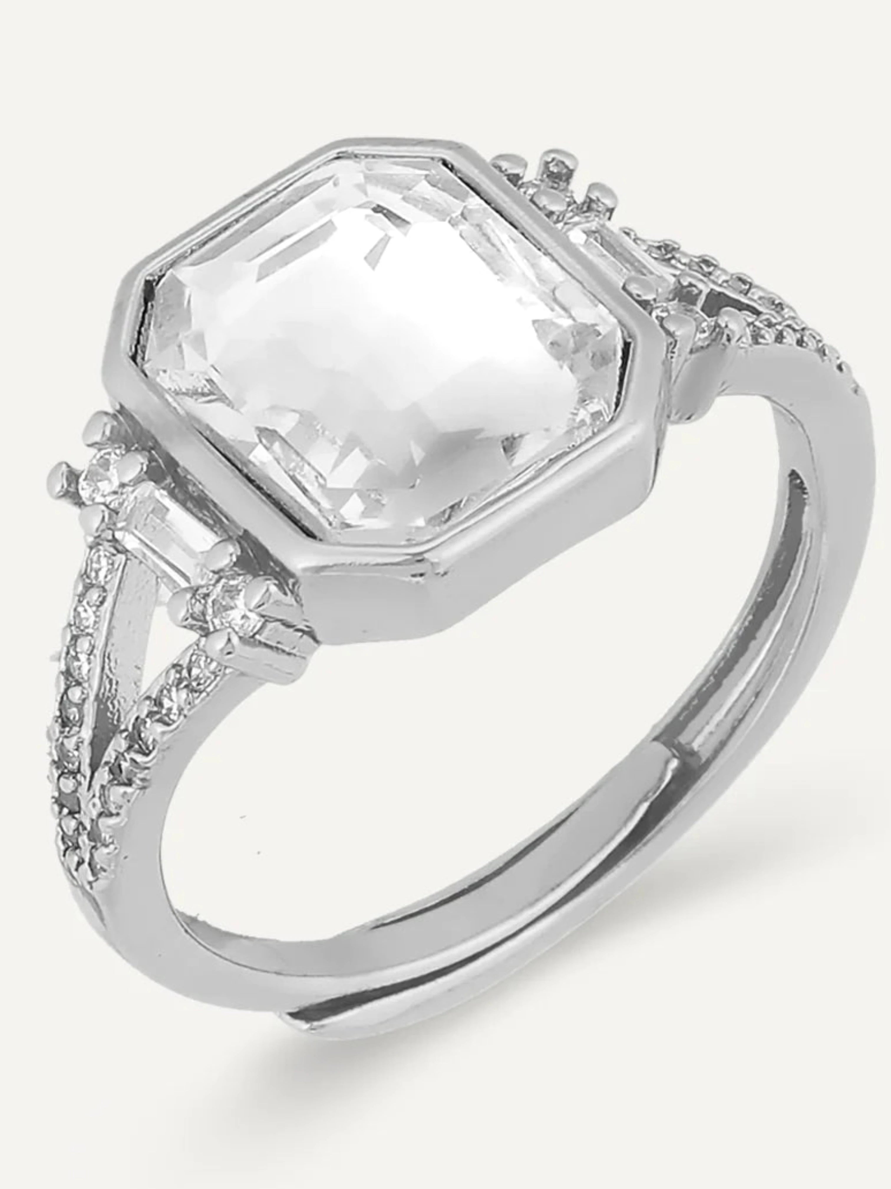 Elizabeth Crystal Adjustable Ring