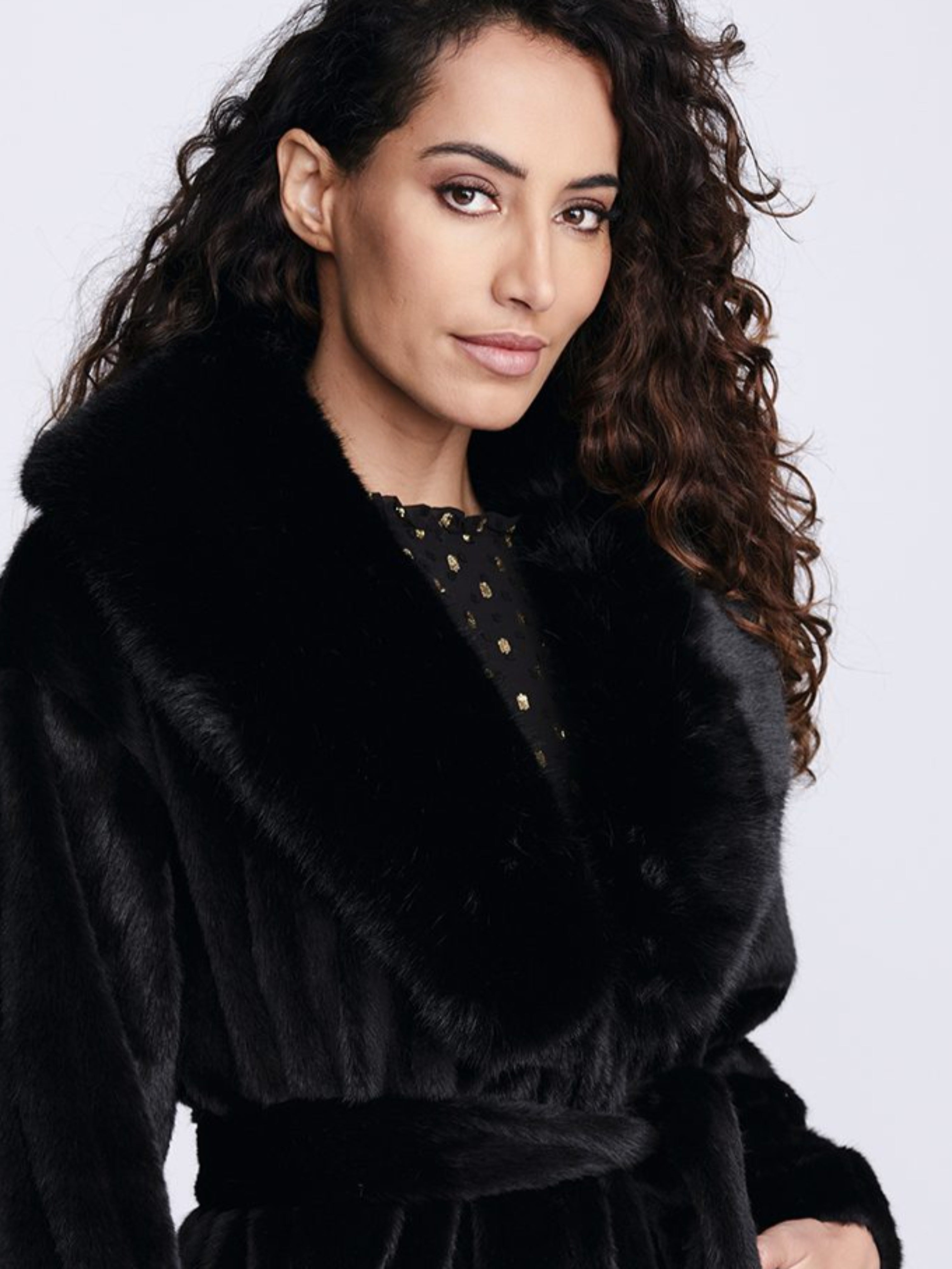 Felicity Faux Fur Belted Coat