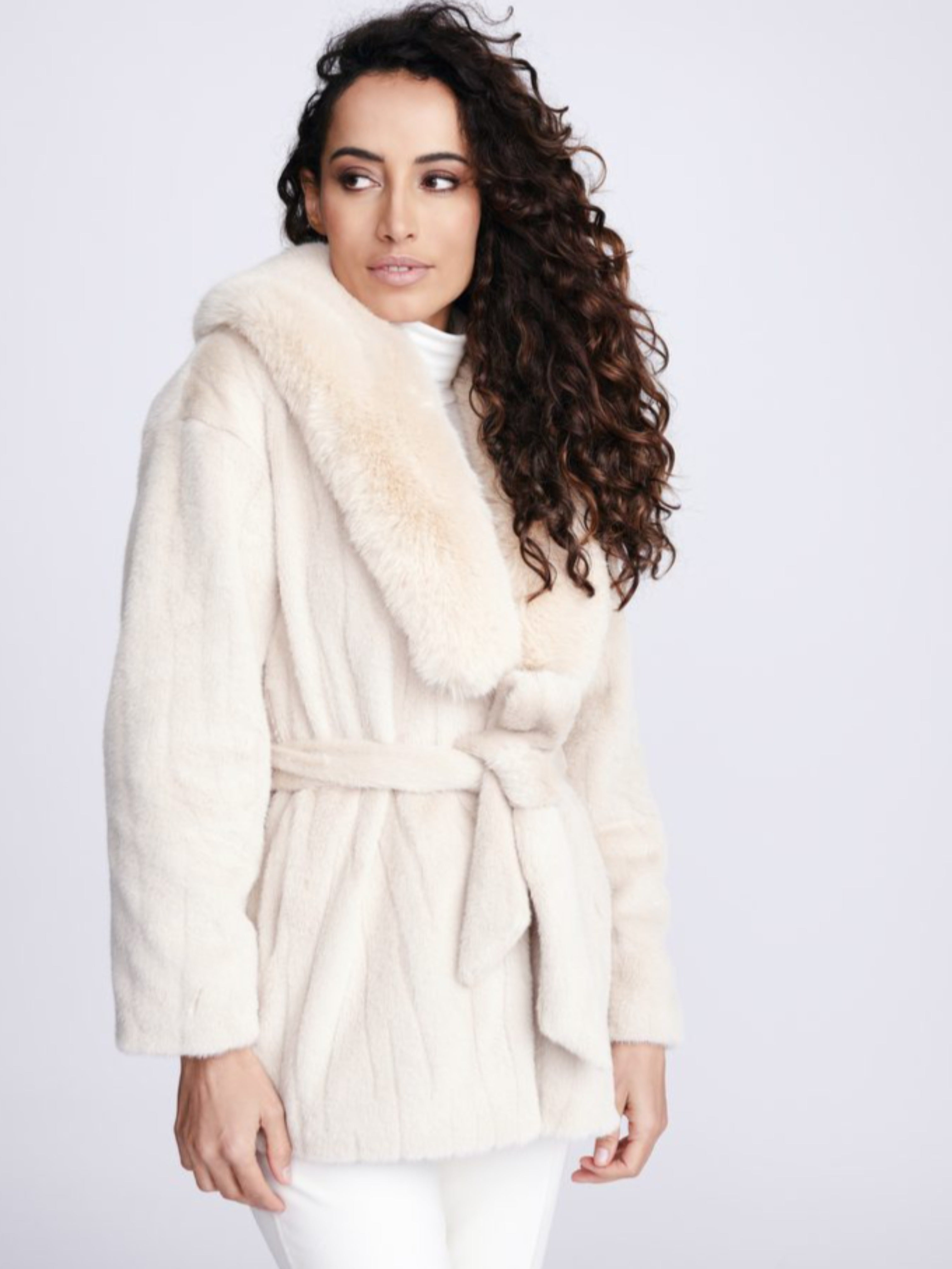 Felicity Faux Fur Belted Coat