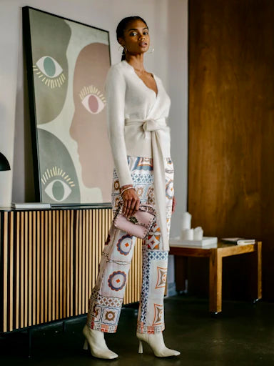 Herzen's Angelegenheit Pastel Design Silk Trousers