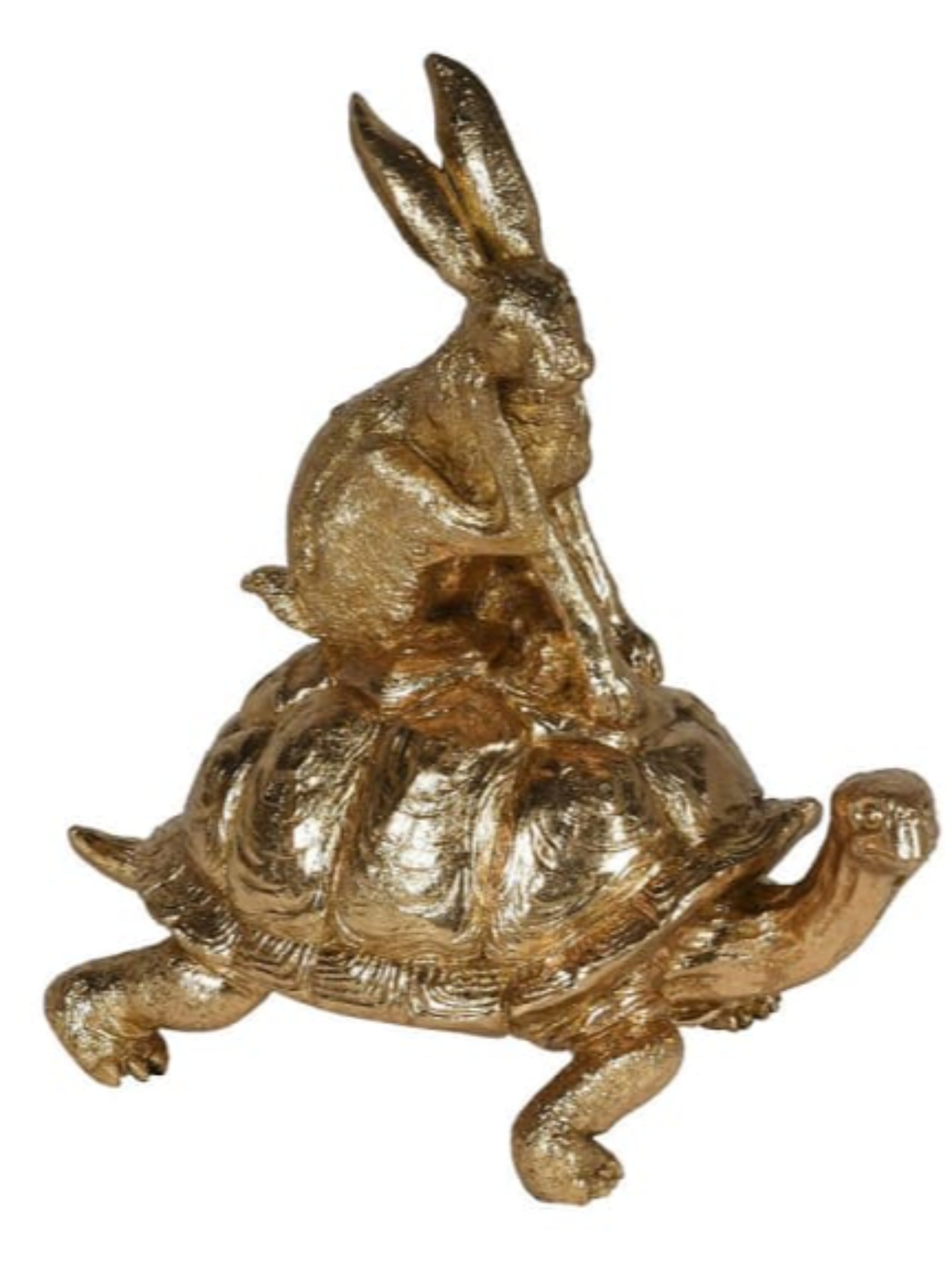 Golden Hare and Tortoise Ornament