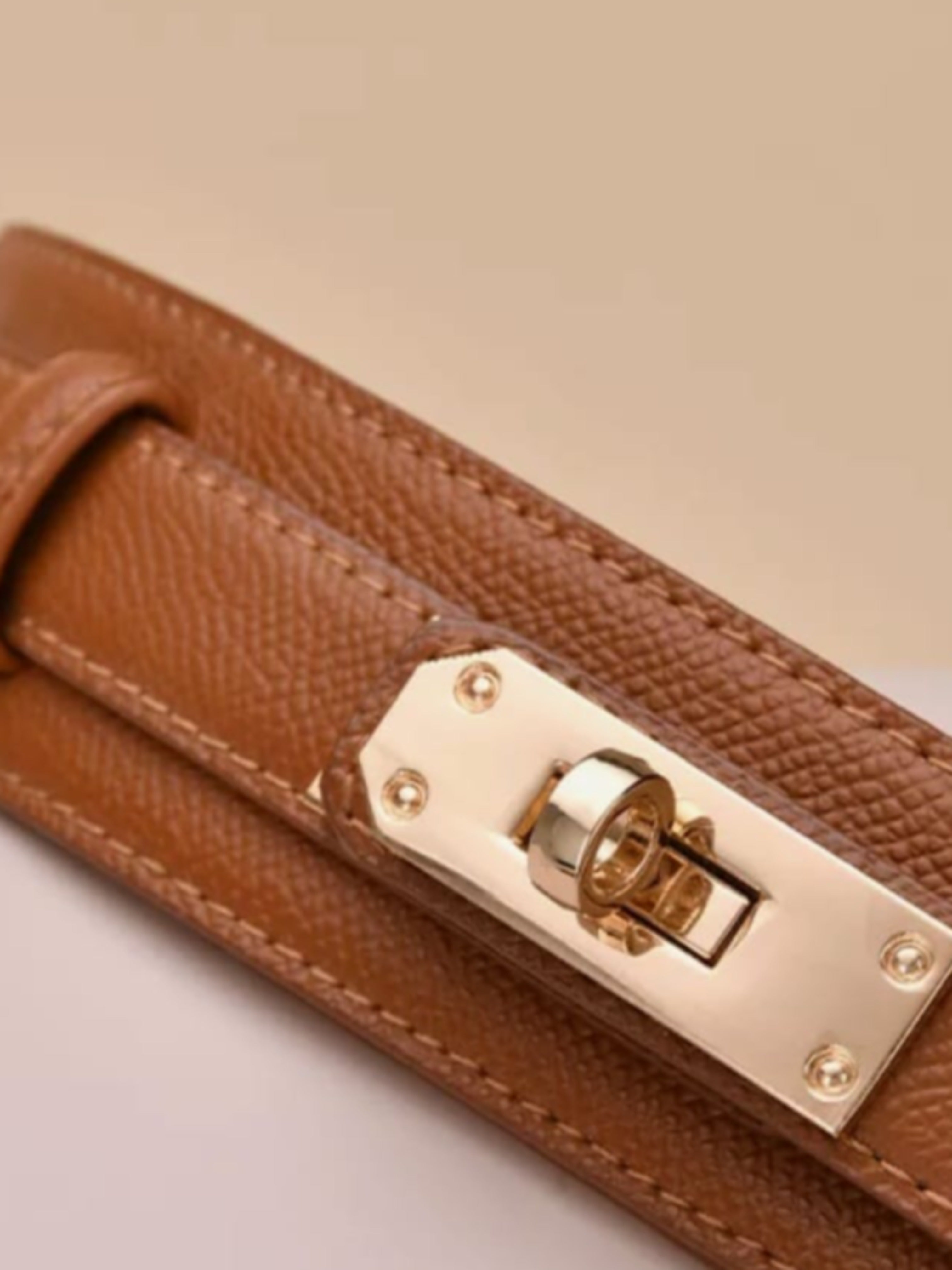Twist-Lock Adjustable Faux Leather Wide Belt
