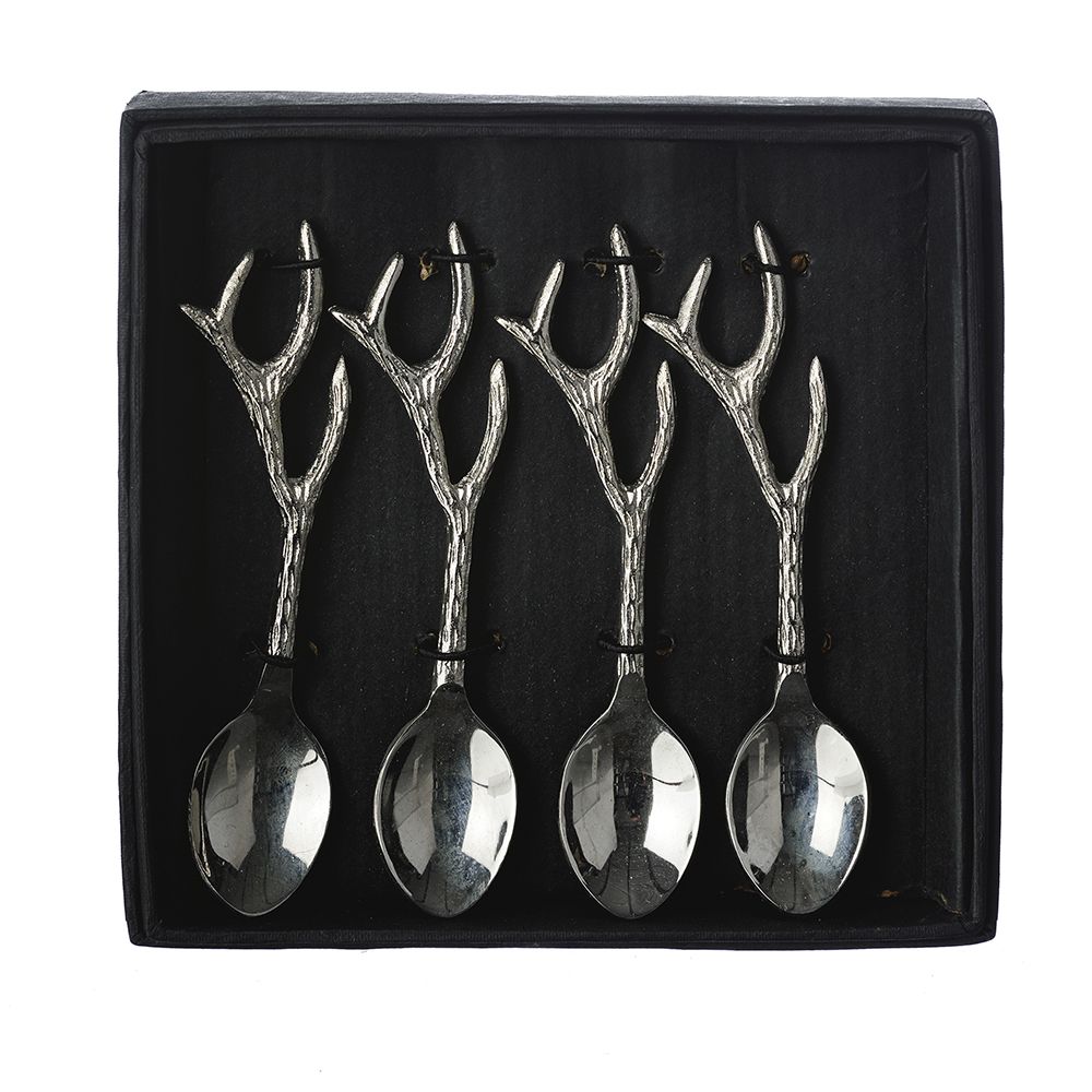 The Just Slate Company Set of Four Antler Spoons