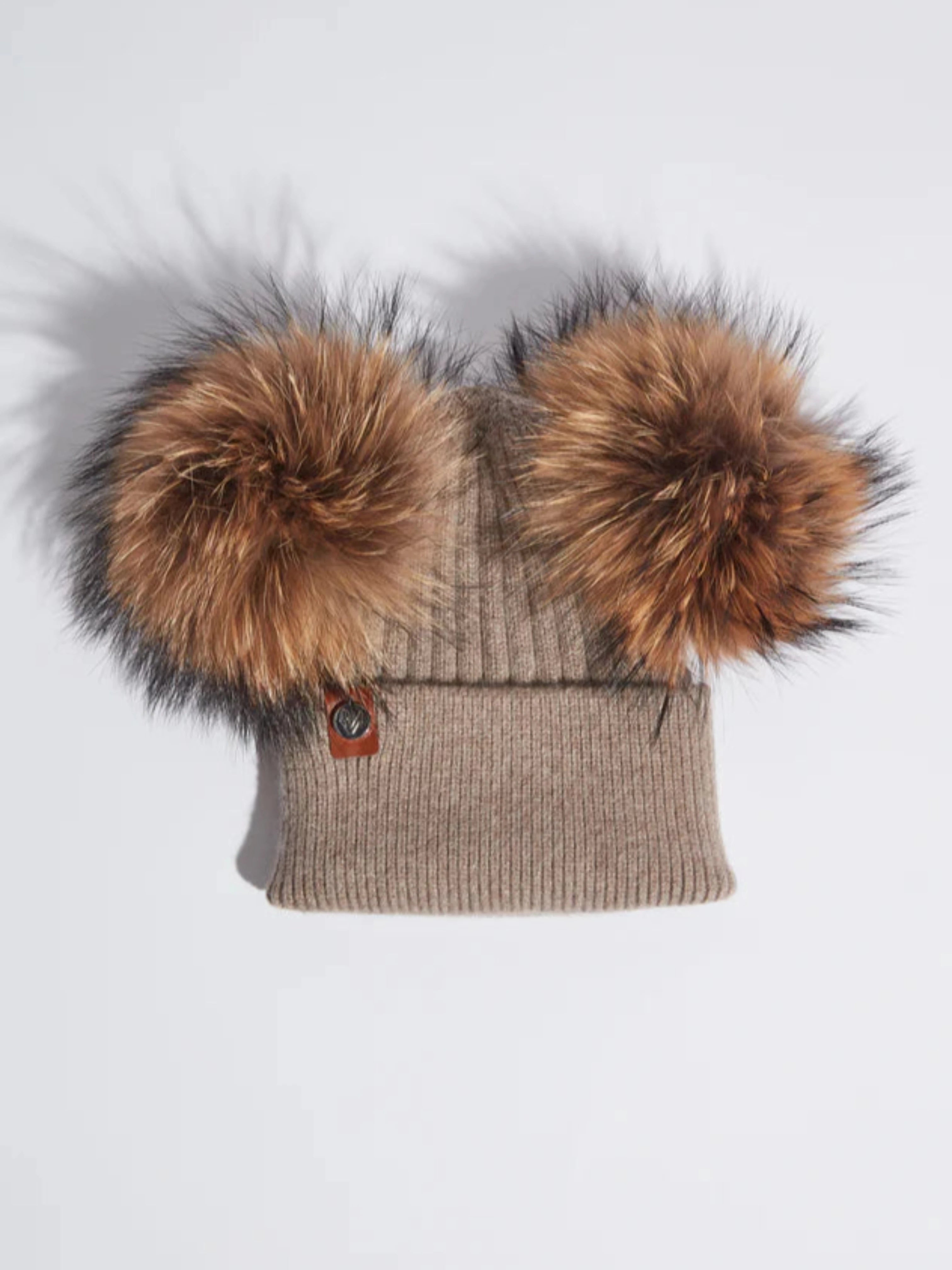 Agora Wool Double Fur Pom Pom Hat | Multiple Colours