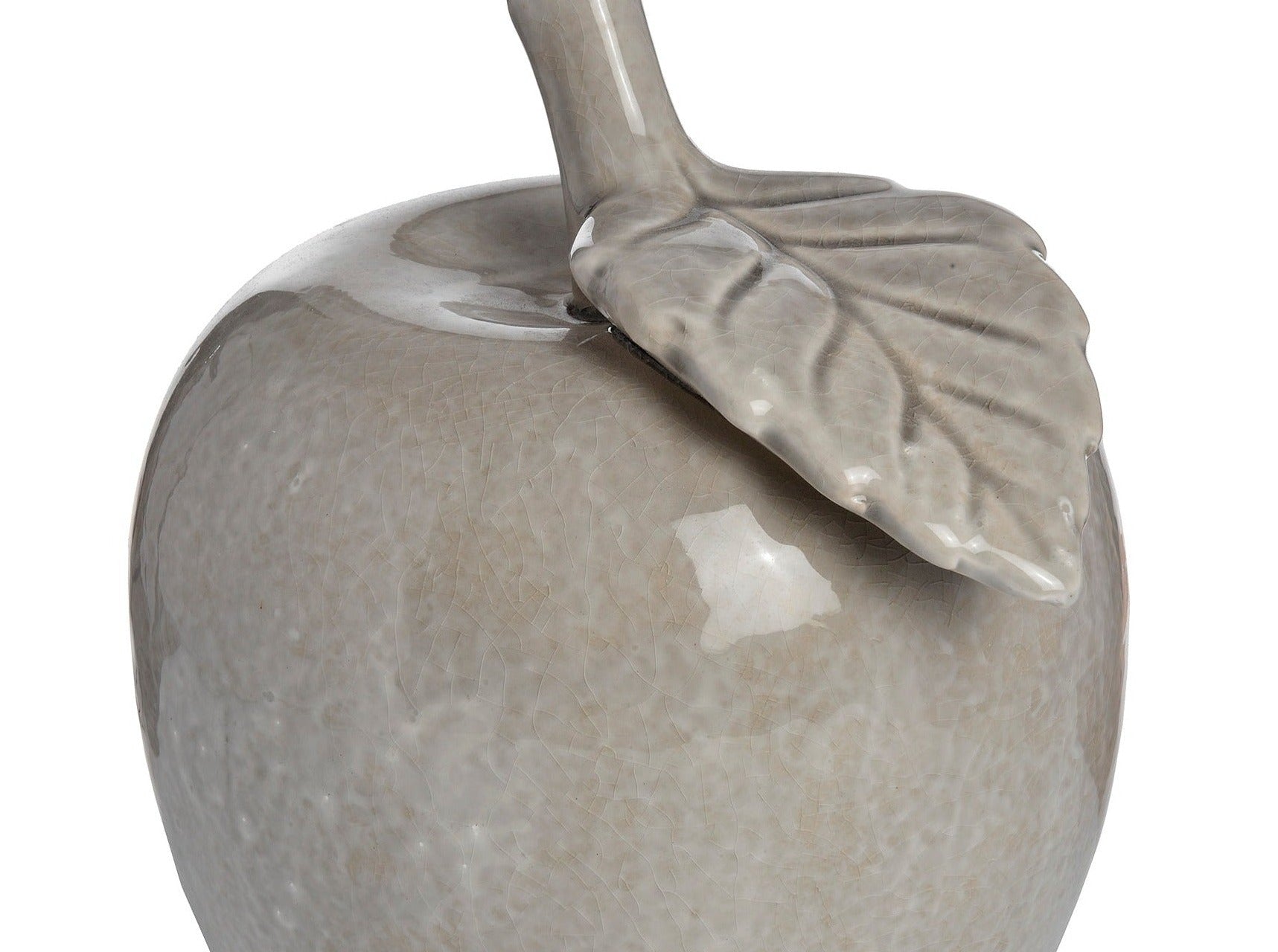 Antique Tan Large Ceramic Apple