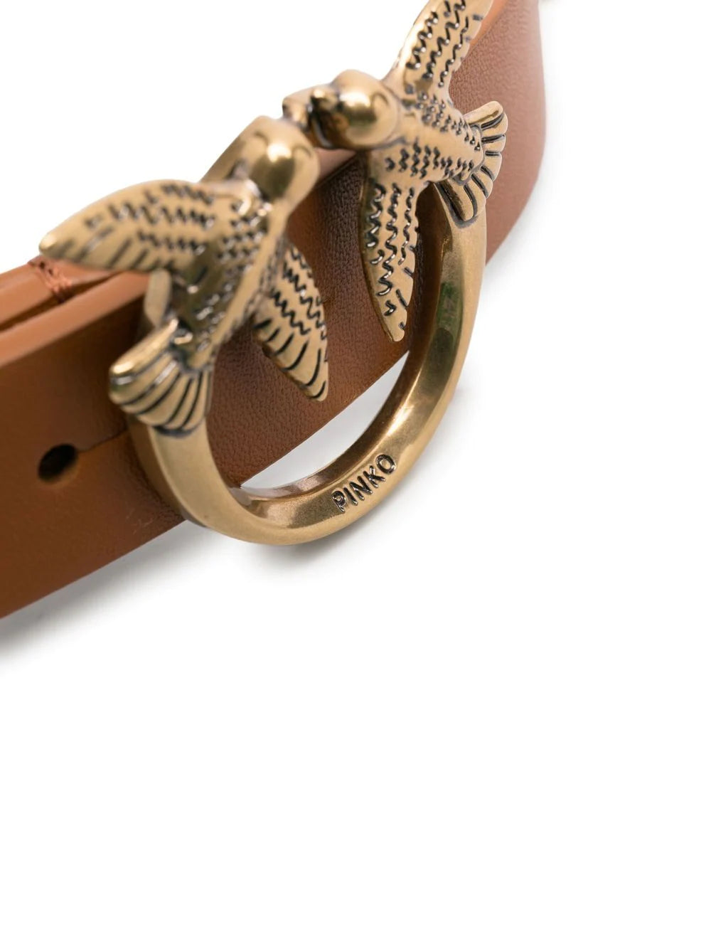 Pinko Love Day Small Chain Belt in Camel Brown