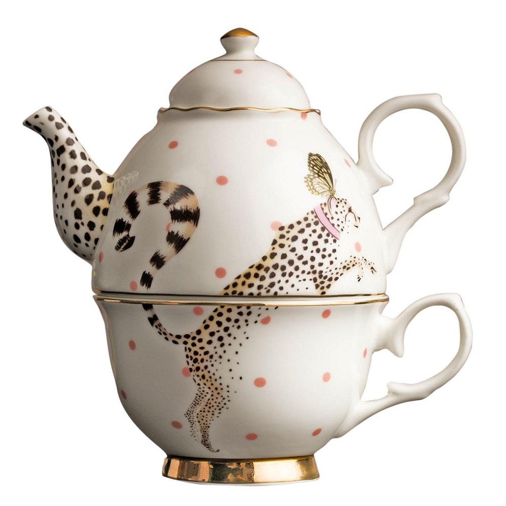 Yvonne Ellen Cheeky Cheetah Tea For One China Set
