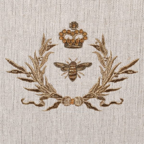 Golden Bee Emblem Cushion