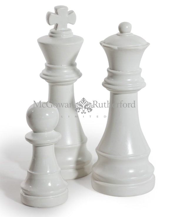 Matte White Queen Chess Piece Ornament