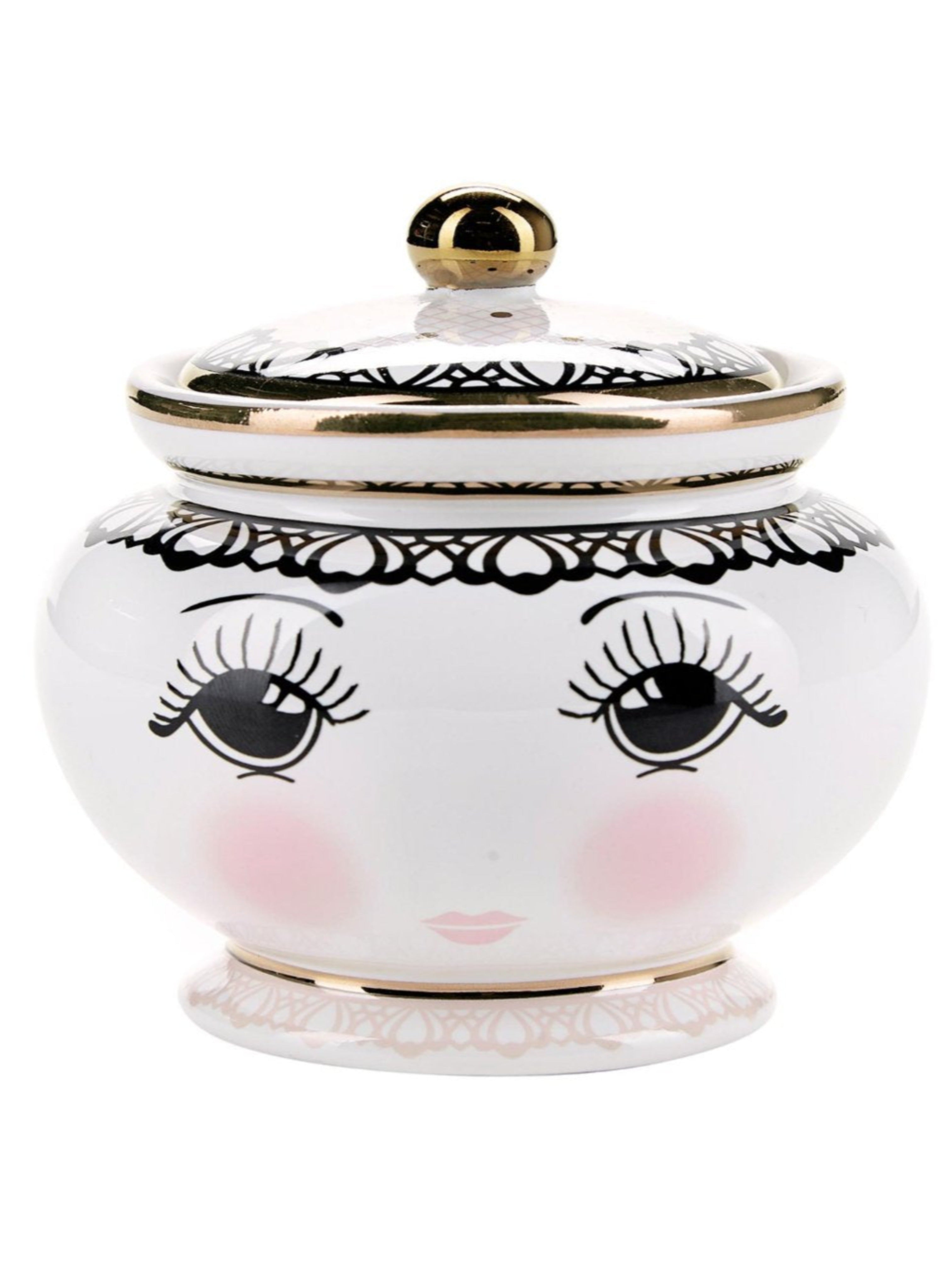 Miss Etoile Lidded Sugar Jar With Lace Design