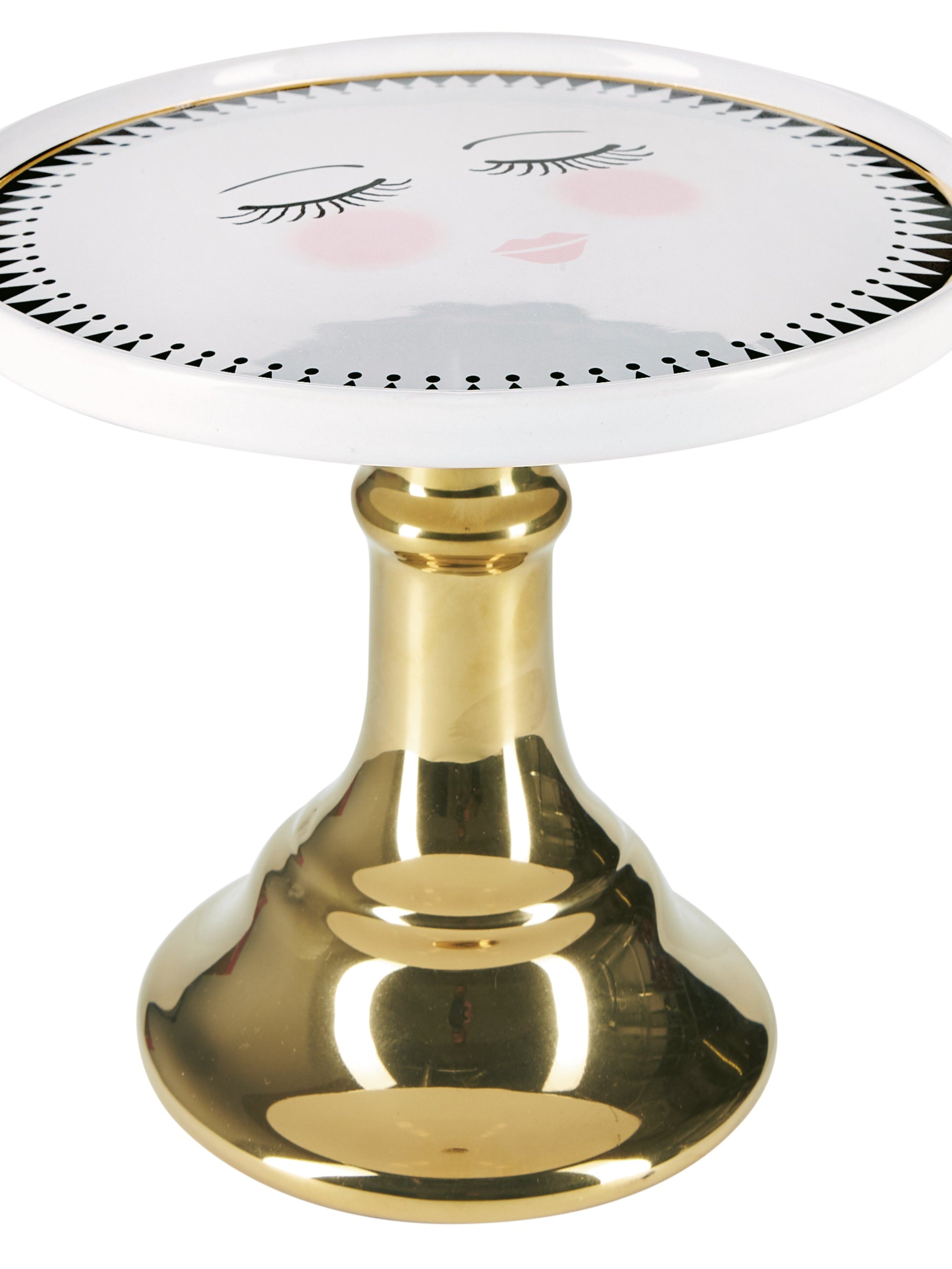 Miss Etoile Closed Eyes Cake Stand with Gold Base