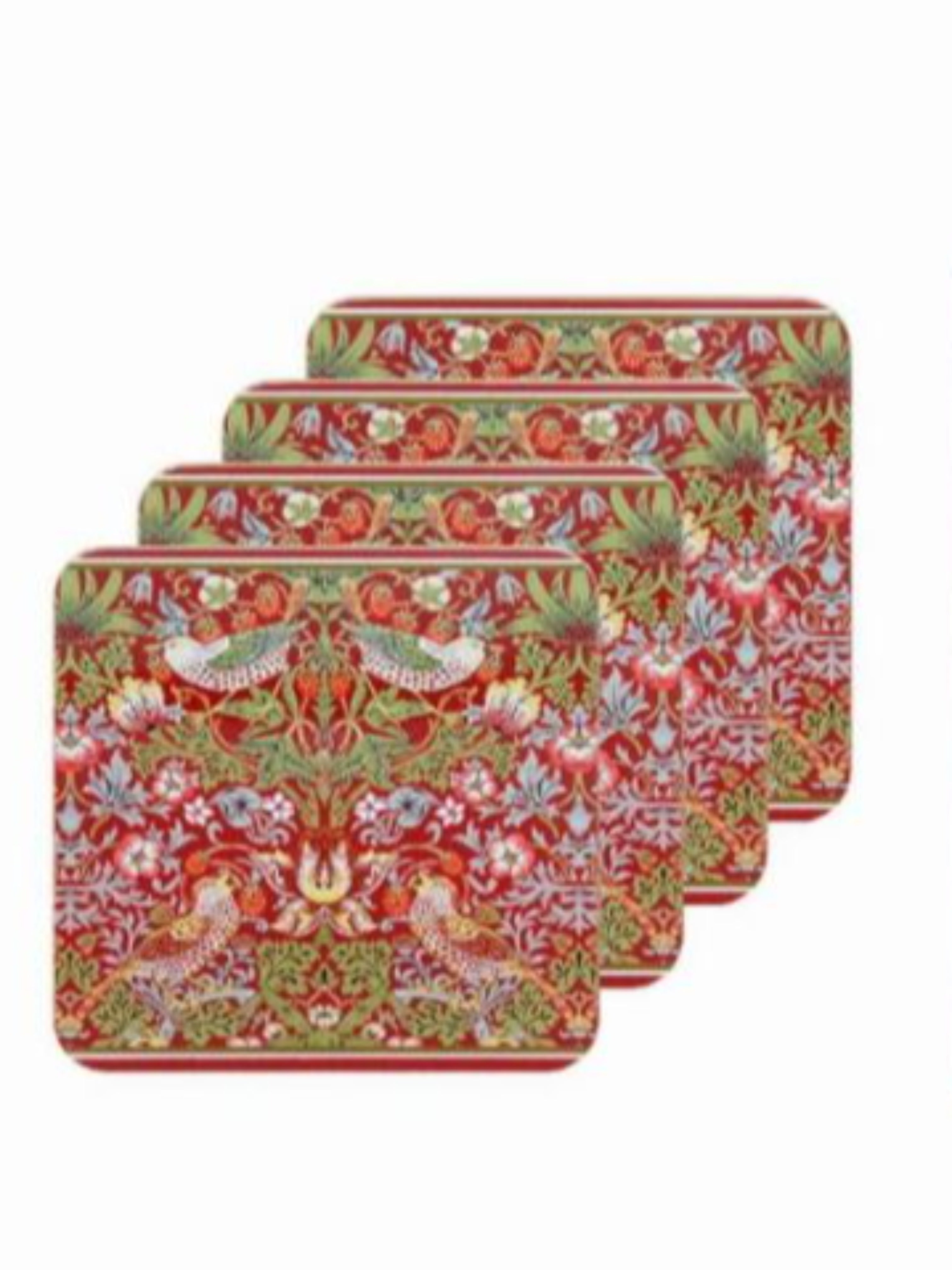 William Morris Set of Four Strawberry Thief Coasters