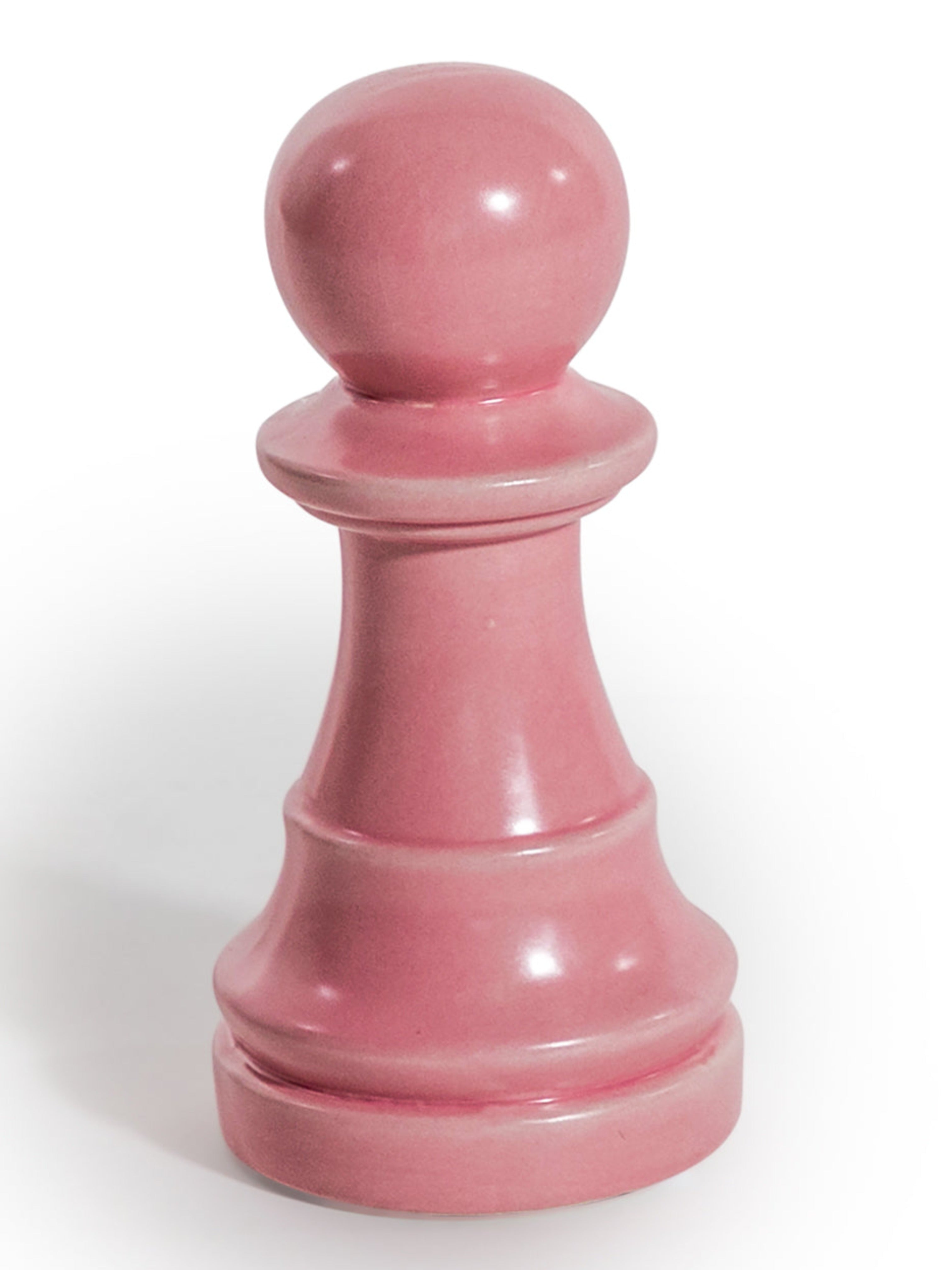 Matte Pink Large Ceramic Pawn Chess Piece Ornament