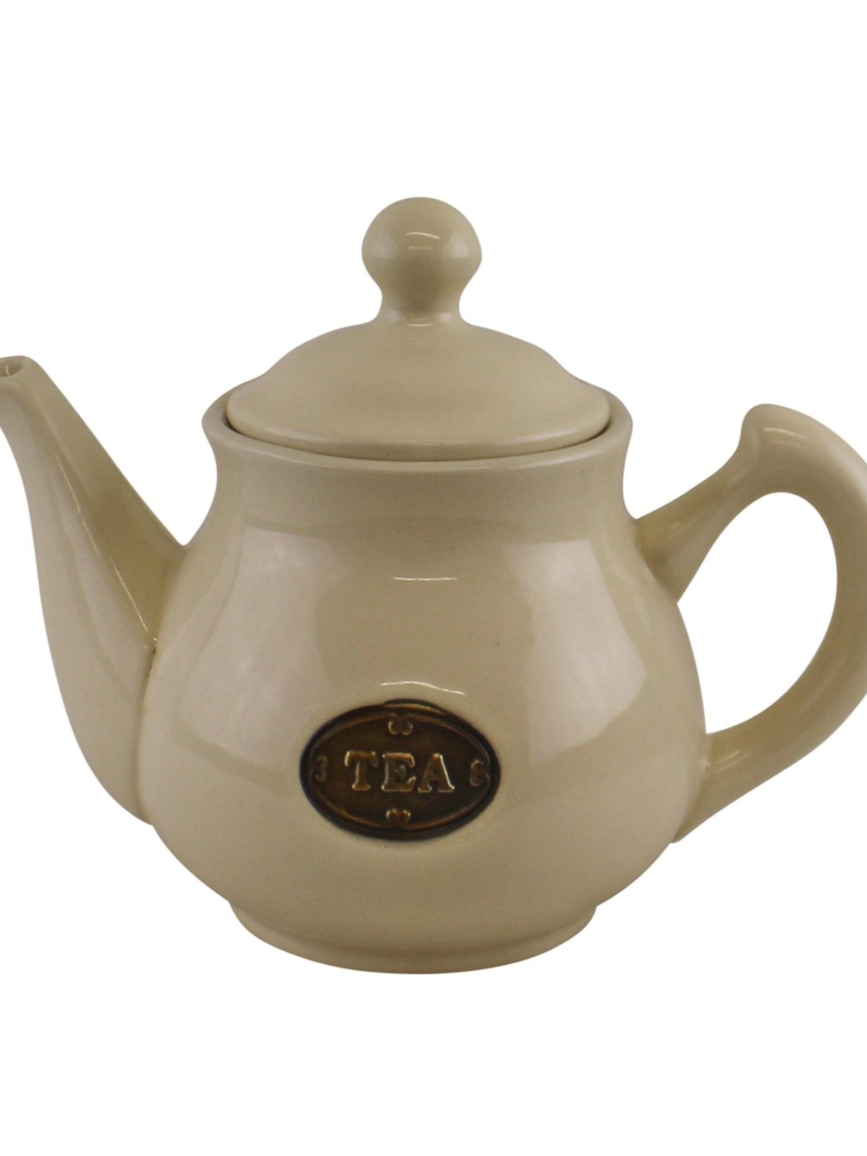 Country Cottage Cream Ceramic Teapot