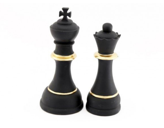 Black and Gold Queen Chess Piece Ornament