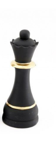 Black and Gold Queen Chess Piece Ornament