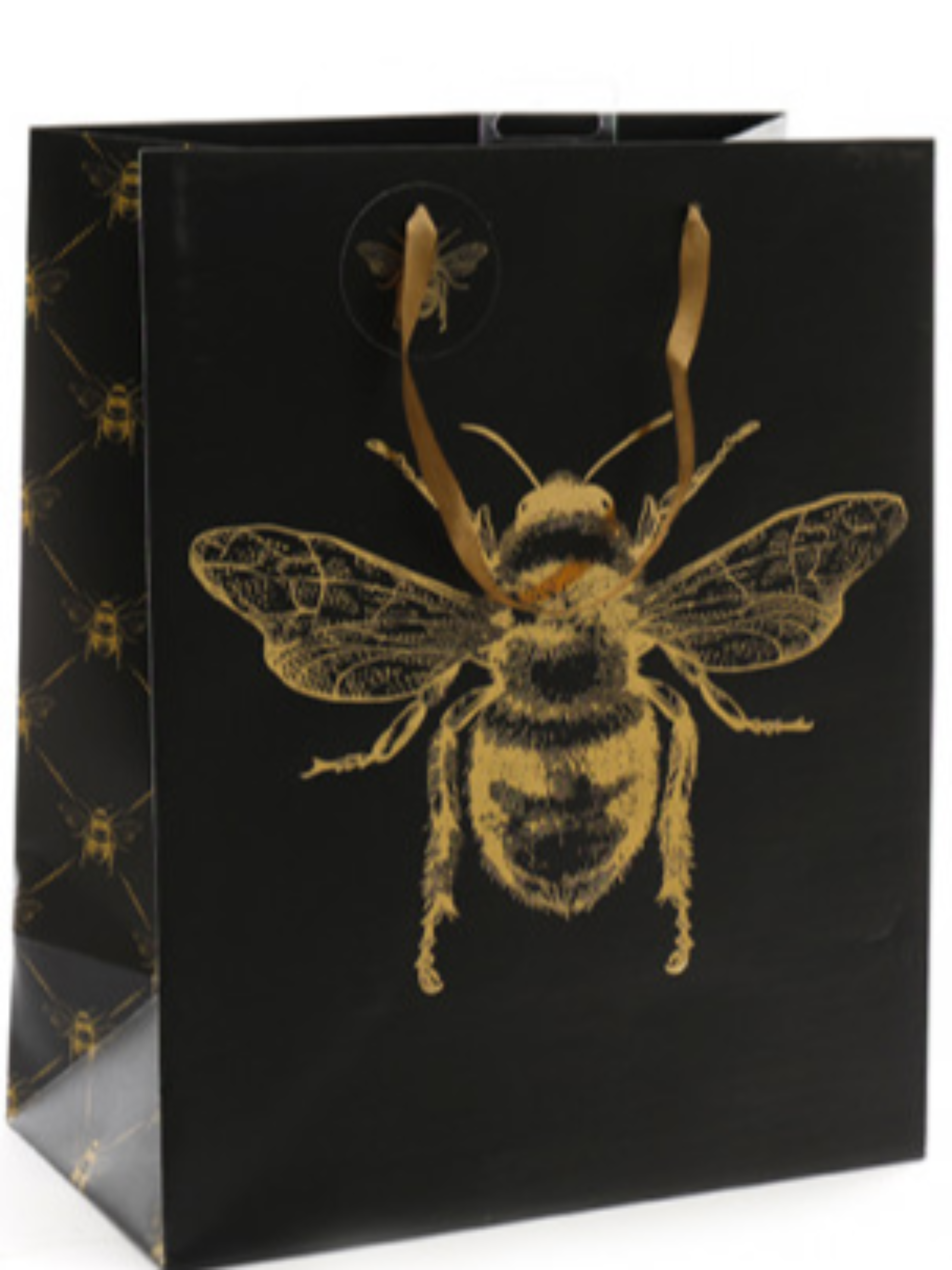 Golden Bee Black Gift Bag