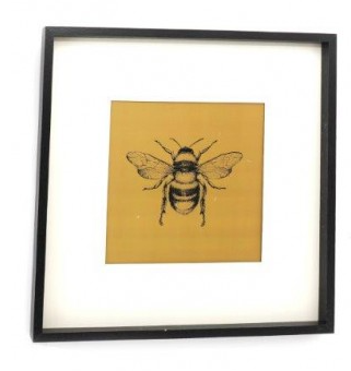Gold and Black Bee Picture in Black Frame