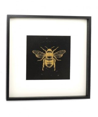 Black and Gold Bee Picture in Black Frame