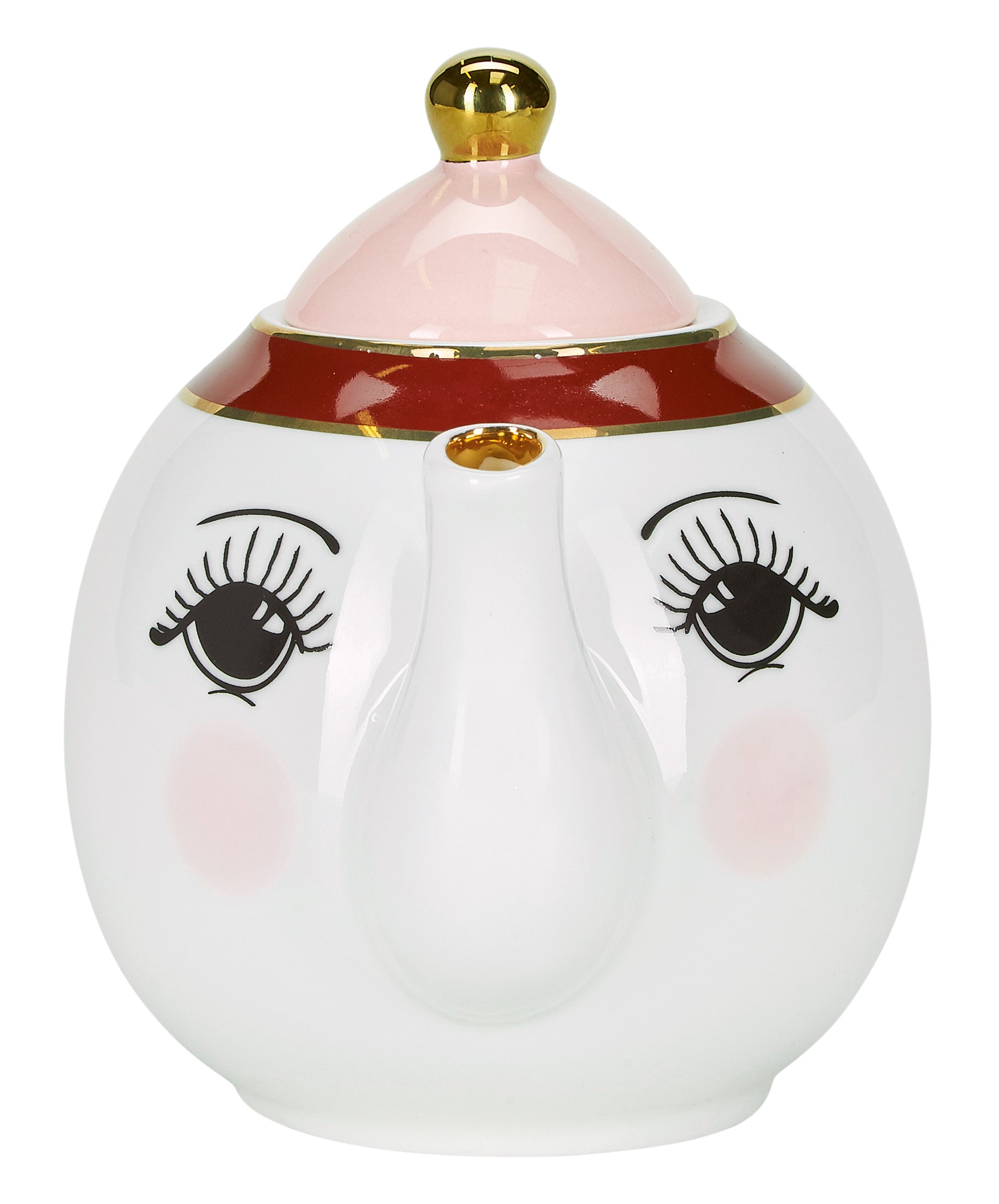 Miss Etoile Open Eye Pink Lidded Ceramic Teapot