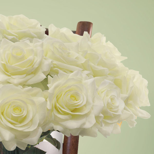 Faux Cream Rose Bouquet Arrangement