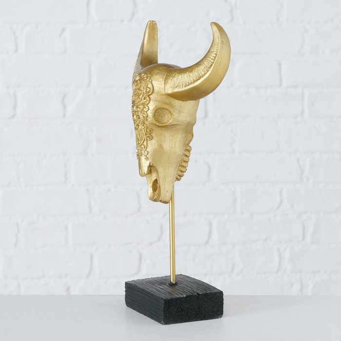 Gold Patterned Bison Skull Ornament