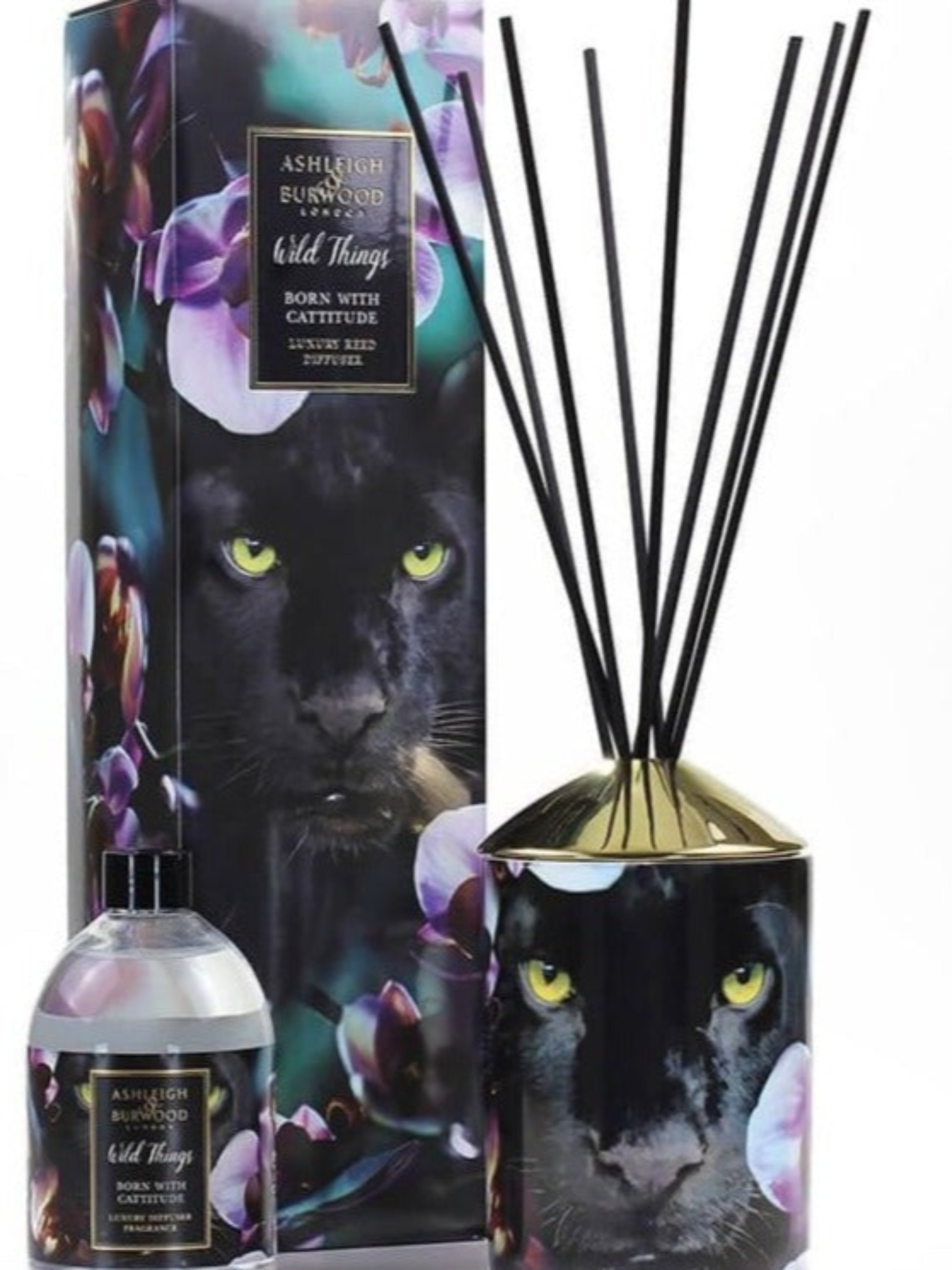 Ashleigh & Burwood London Wild Things Supersized Born With Catitude Reed Diffuser