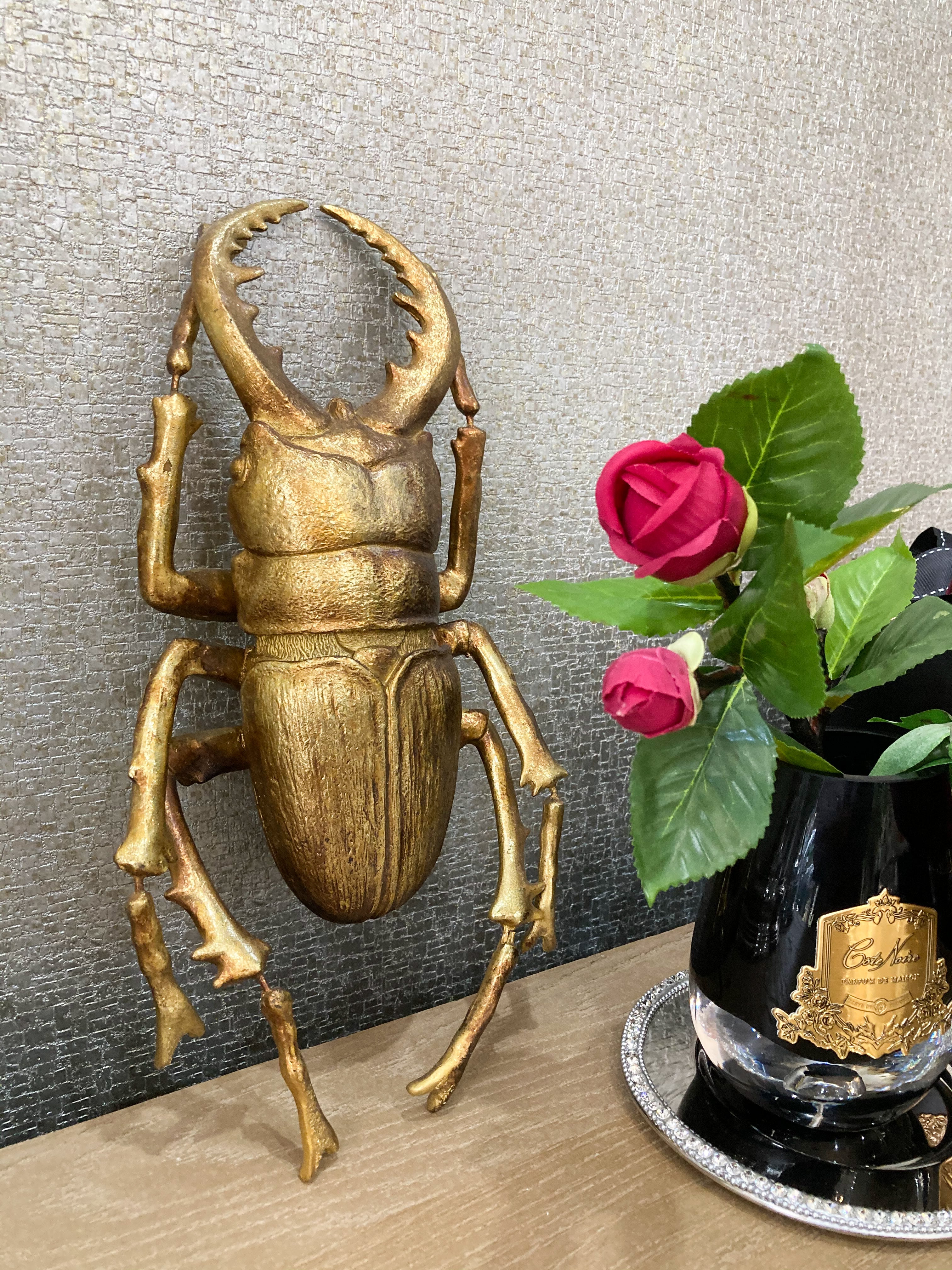 Golden Stag Beetle Wall Mount
