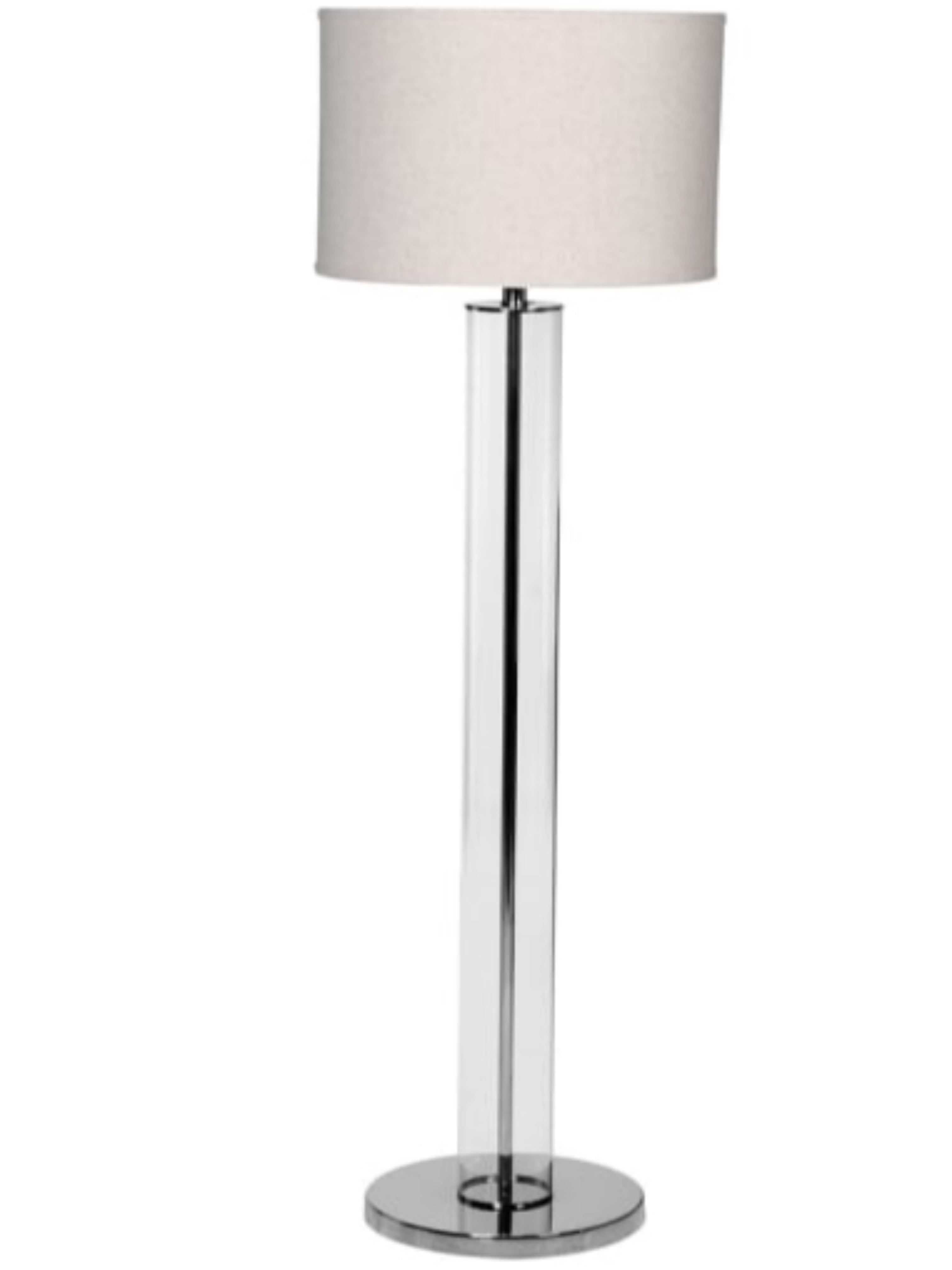 Glass Floor Lamp with Linen Shade